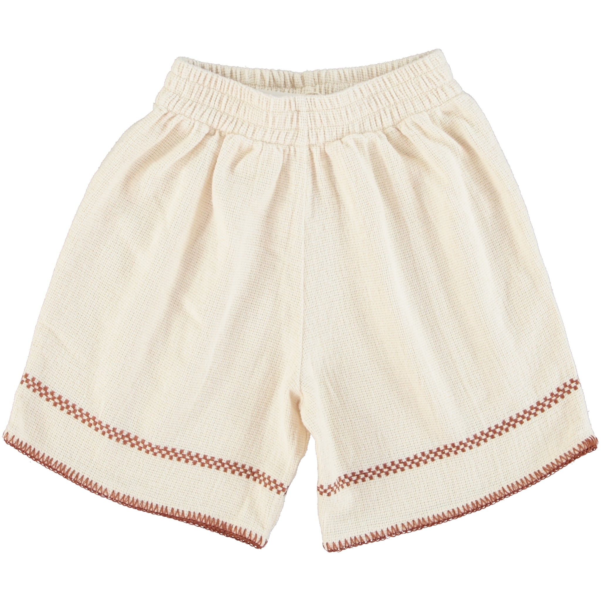 Boys & Girls White Cotton Shorts