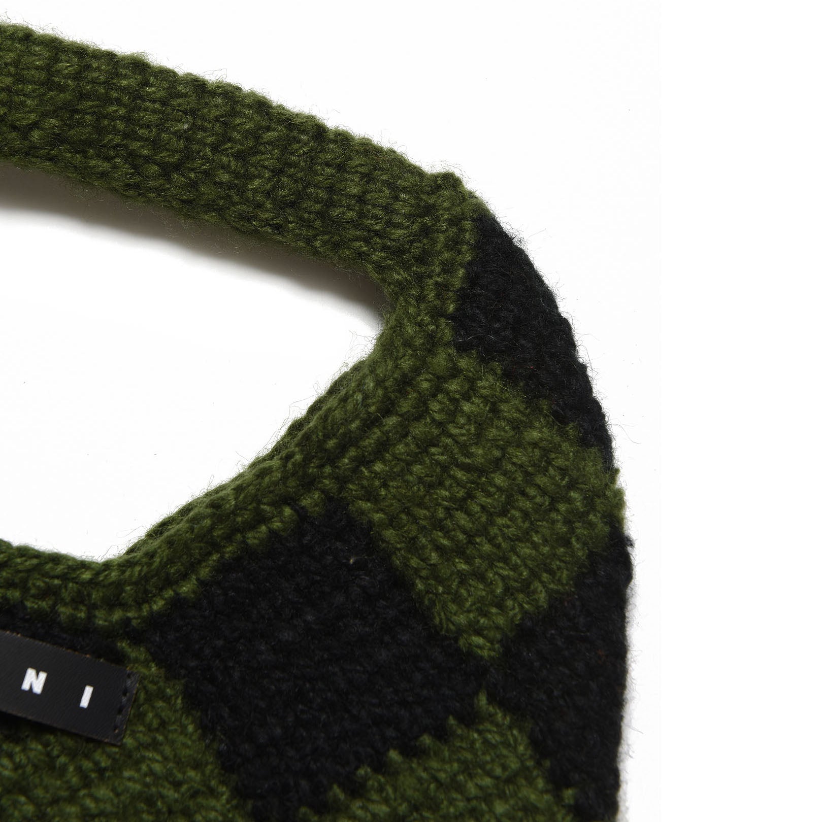 Girls Green Check Crochet Handbag