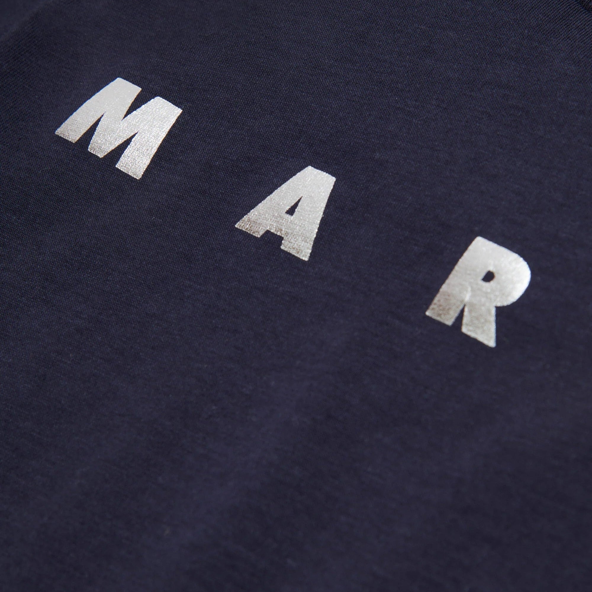 Girls Navy Blue Printed Logo Cotton T-Shirt