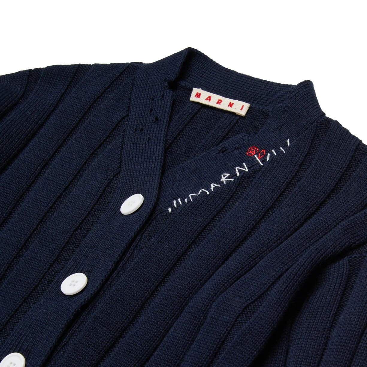 Girls Navy Cotton Cardigan
