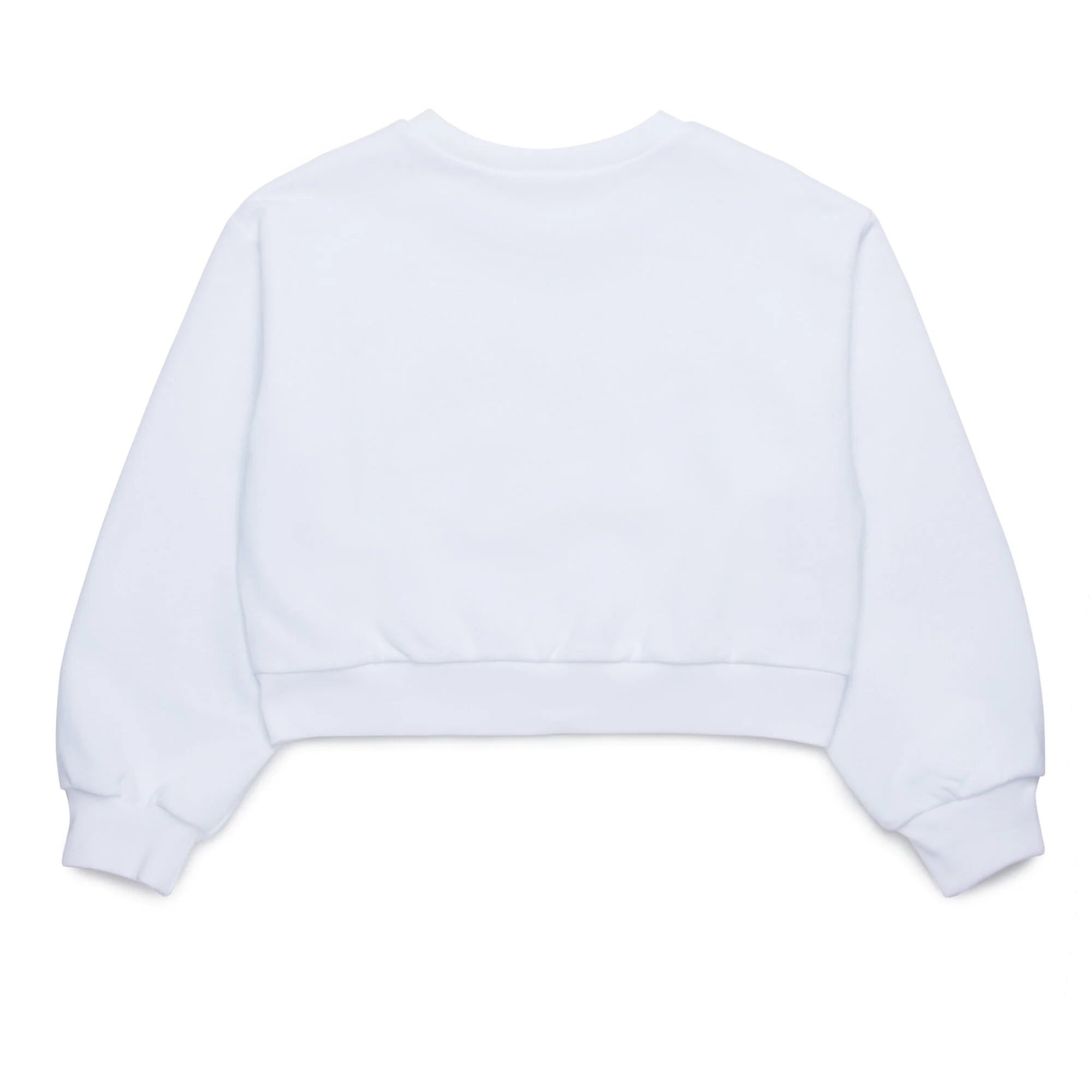 Girls White Logo Cotton Sweatshirt