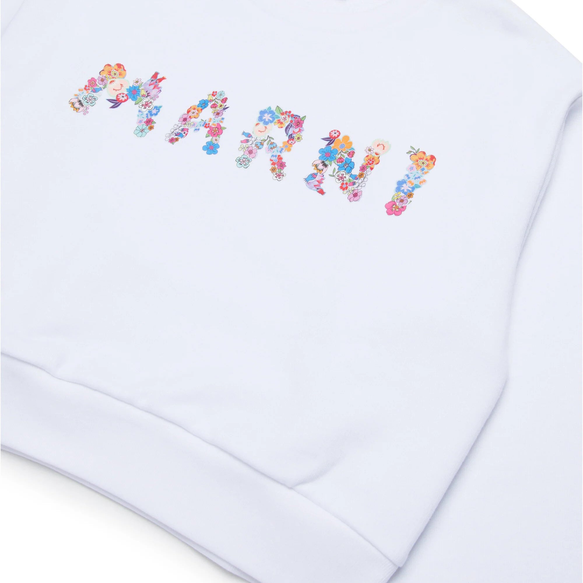 Girls White Logo Cotton Sweatshirt