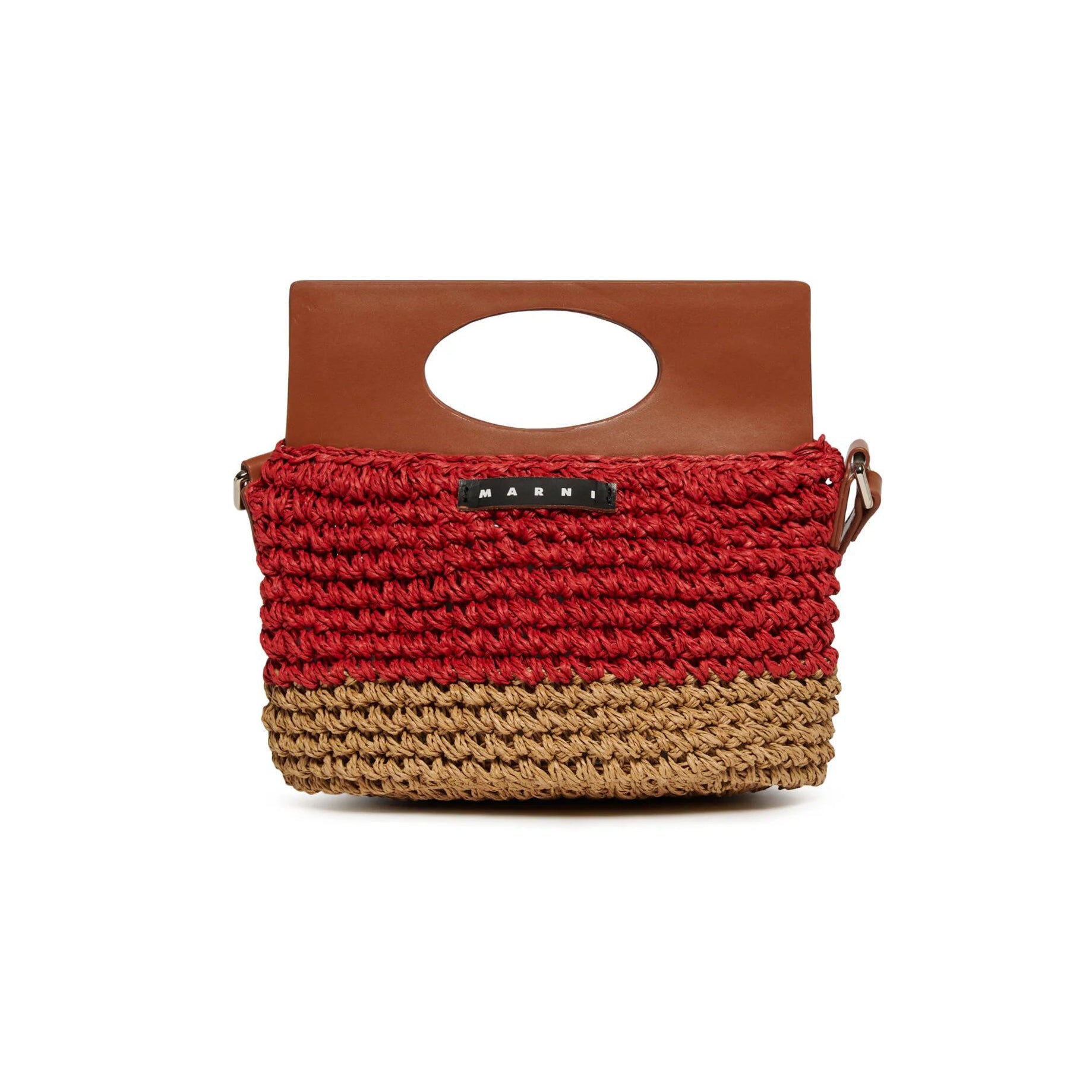 Girls Bright Red Woven Bag(H22xW22xD14cm)