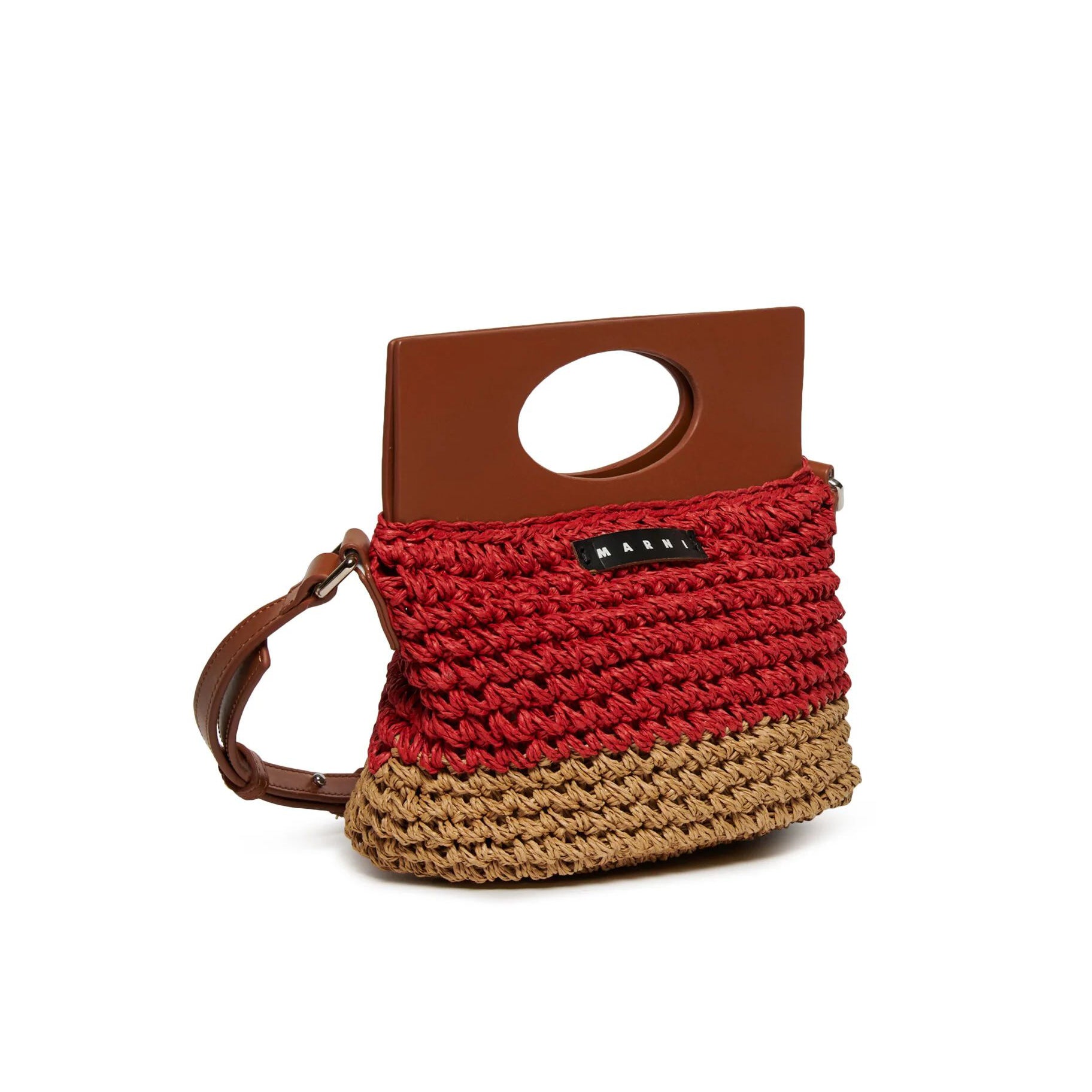 Girls Bright Red Woven Bag(H22xW22xD14cm)