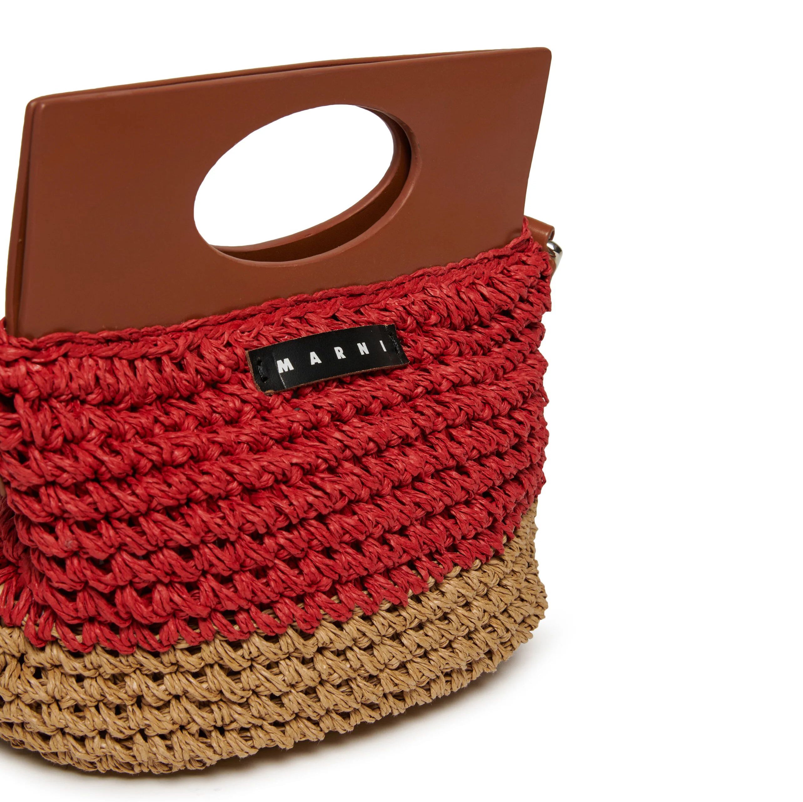 Girls Bright Red Woven Bag(H22xW22xD14cm)