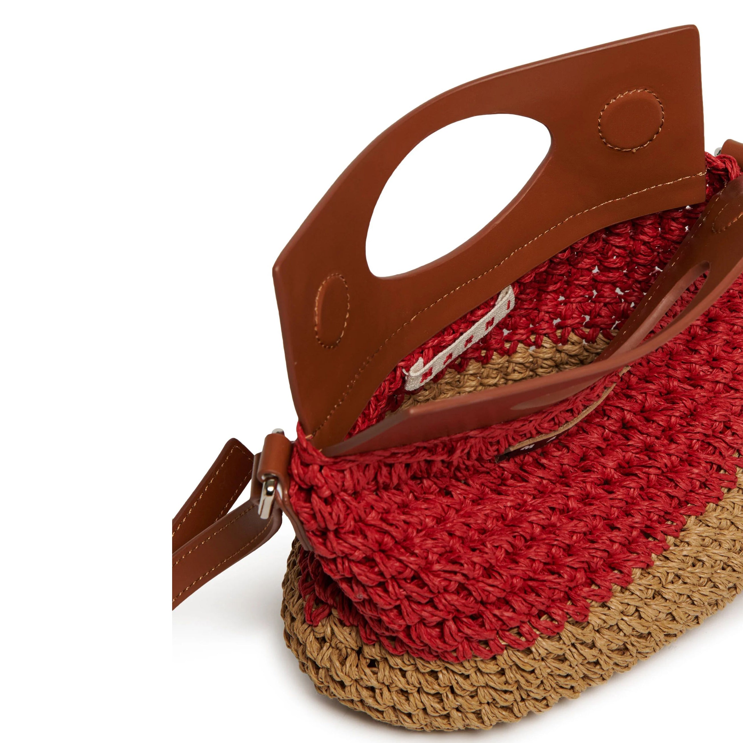 Girls Bright Red Woven Bag(H22xW22xD14cm)