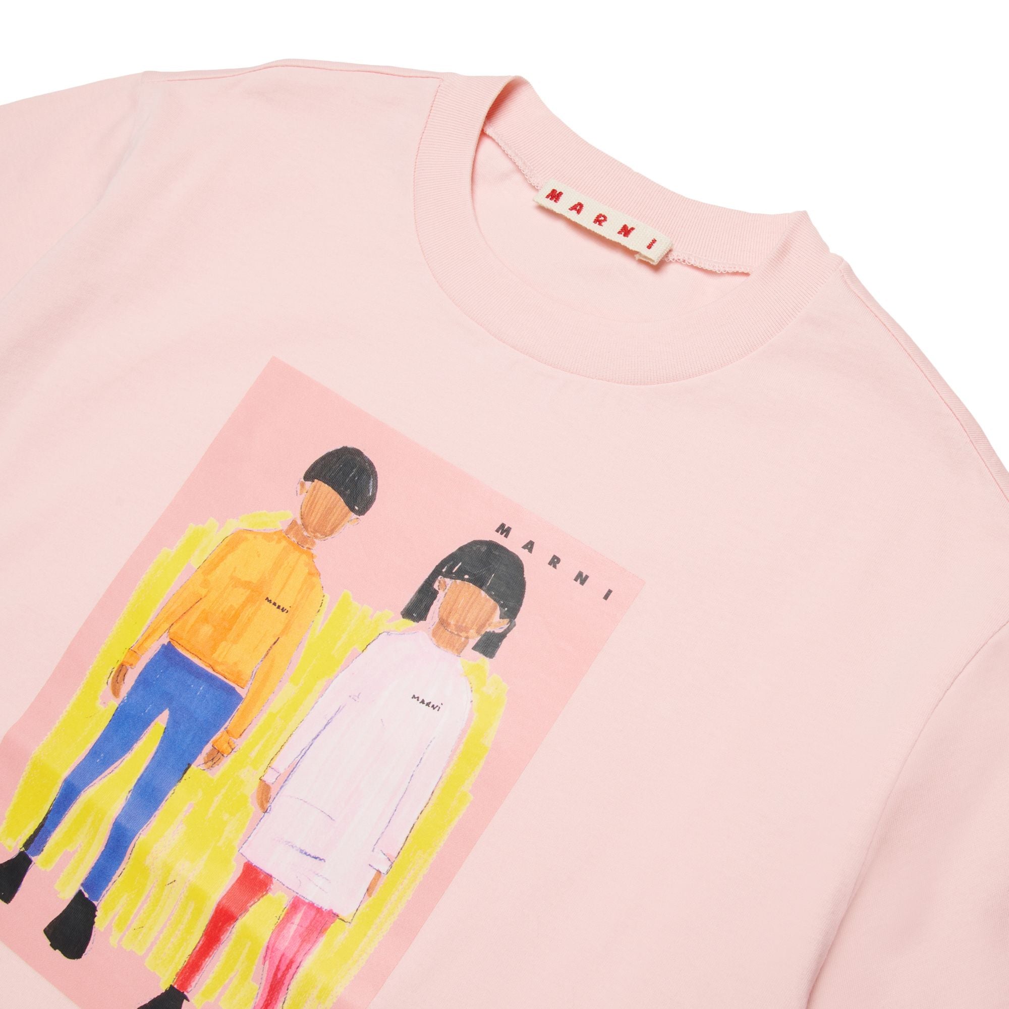 Girls Pink Printed Cotton T-Shirt