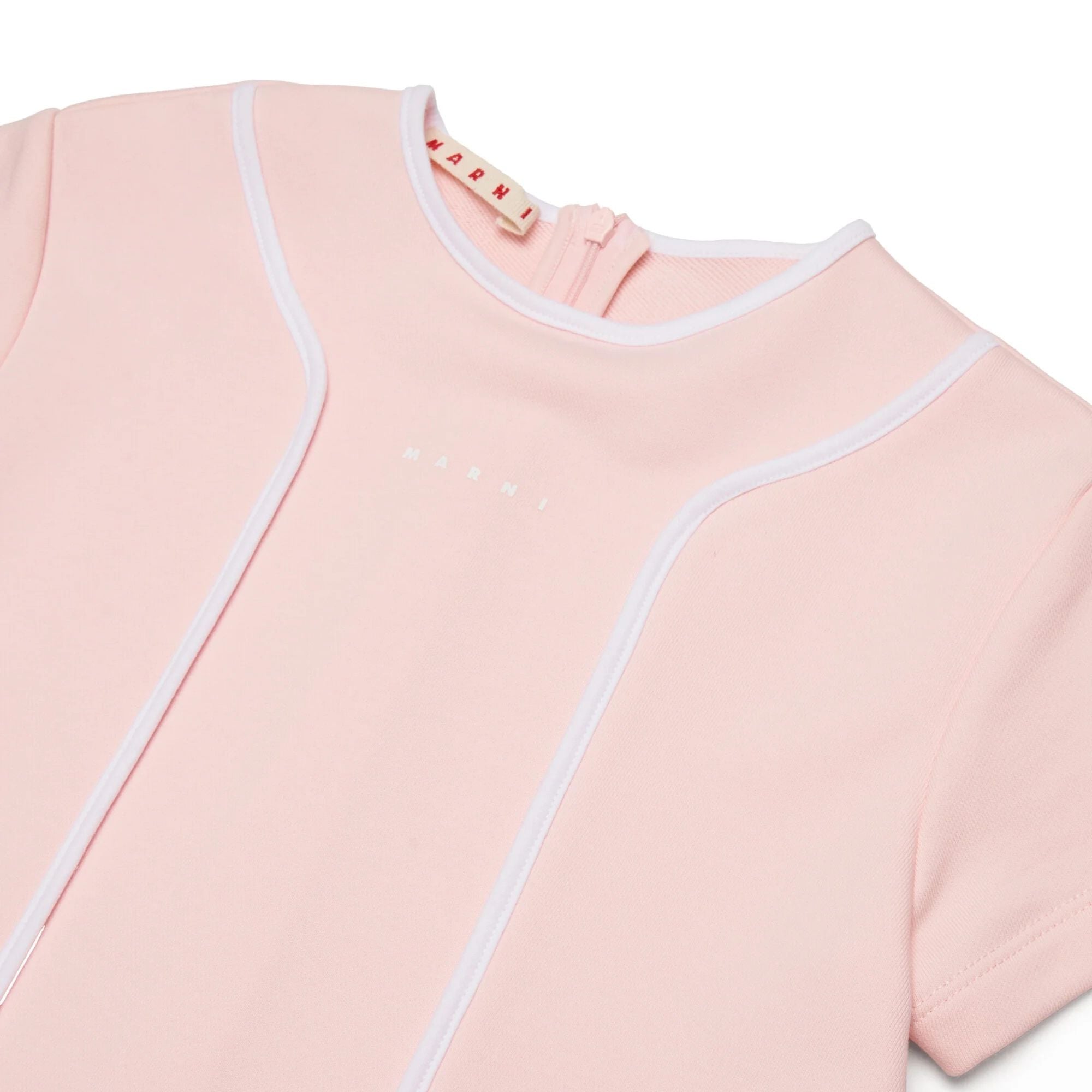 Girls Light Pink Logo Cotton Dress