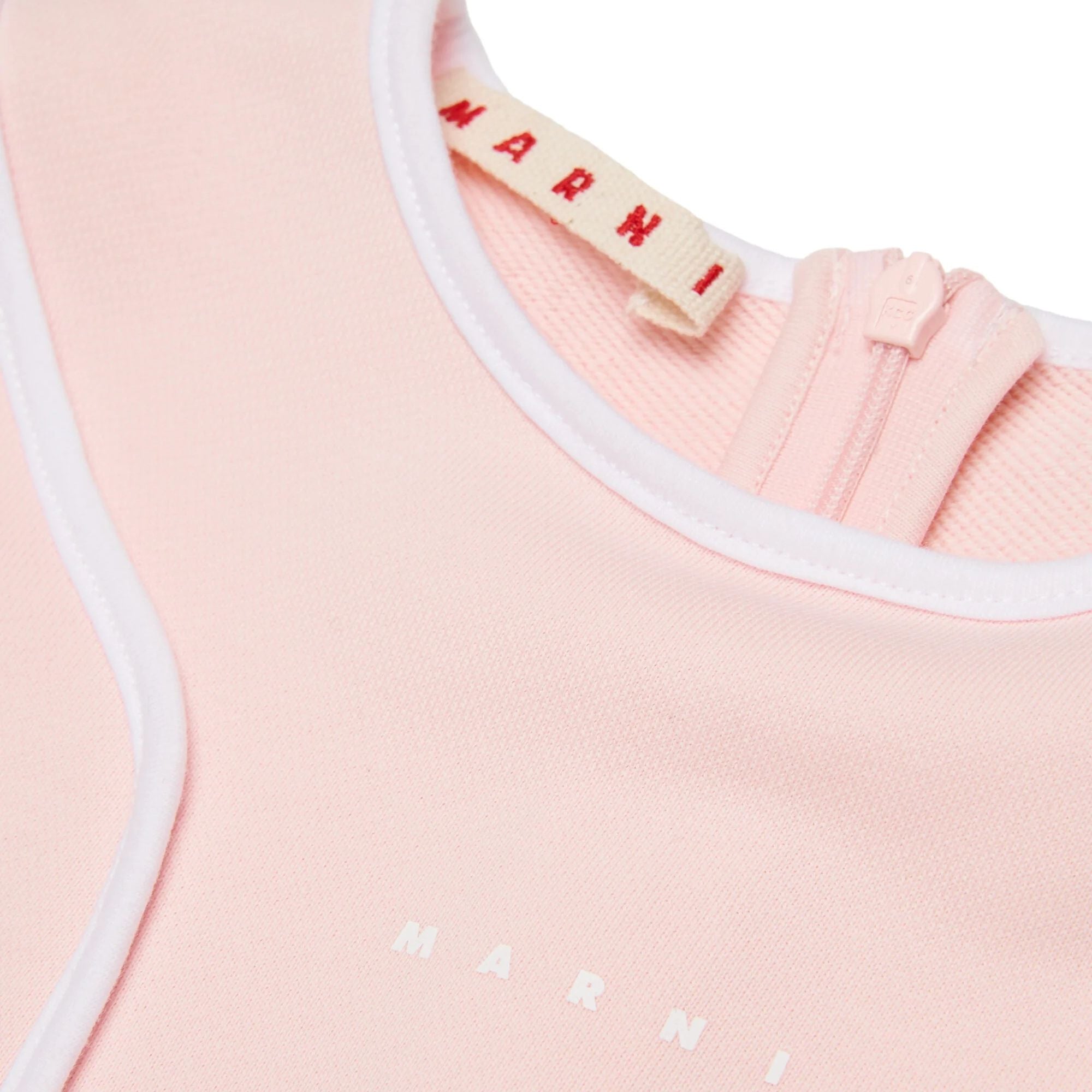 Girls Light Pink Logo Cotton Dress