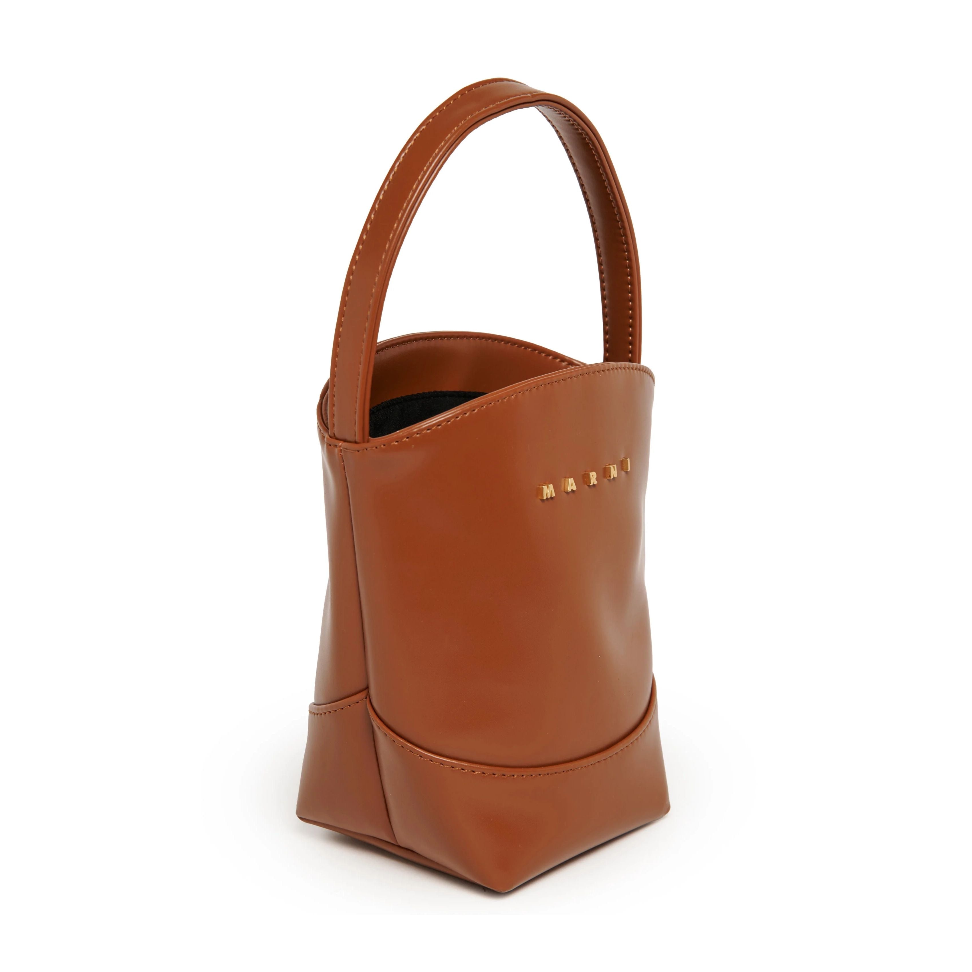 Brown Flower Basket handbag(H19 x W16 x D10cm)