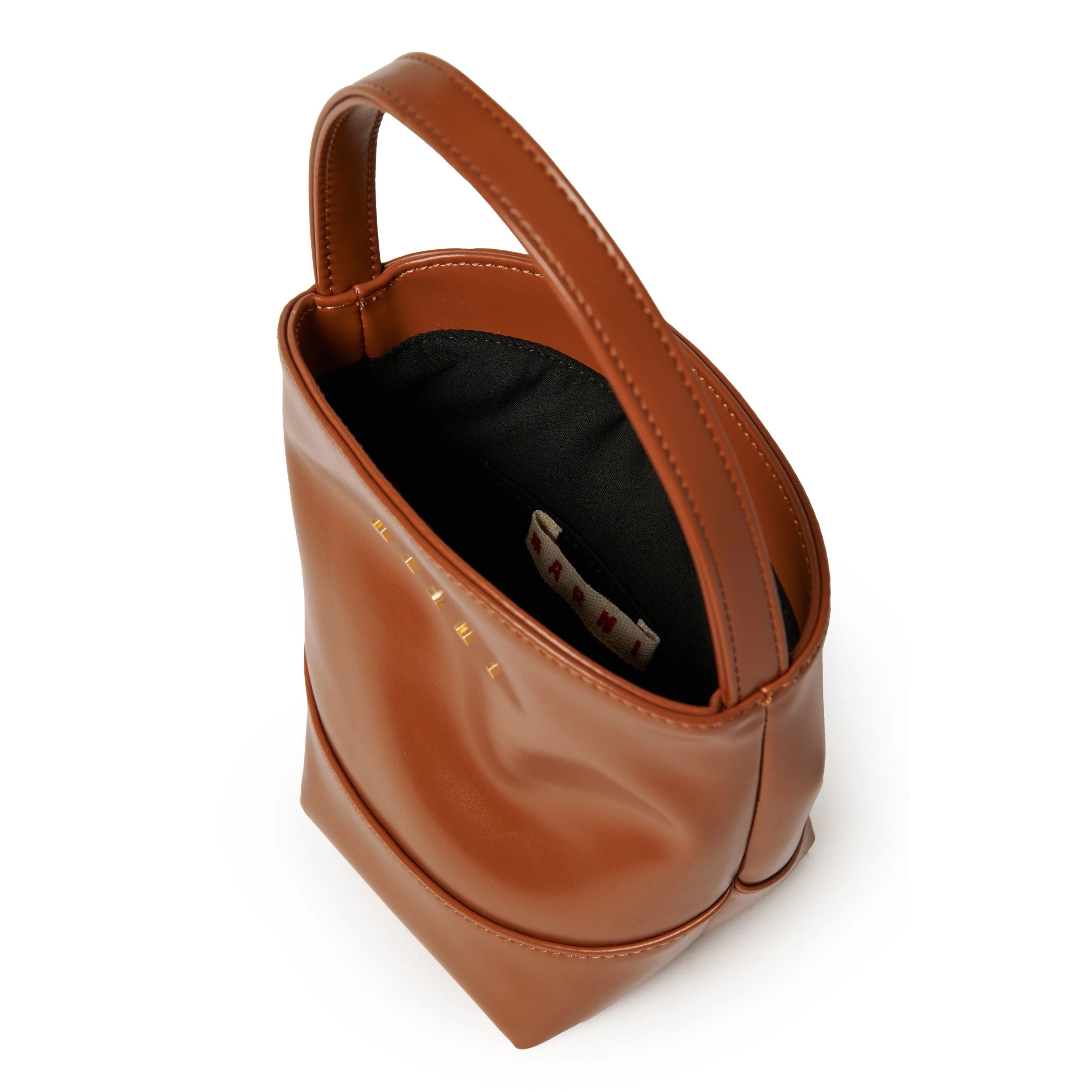 Brown Flower Basket handbag(H19 x W16 x D10cm)