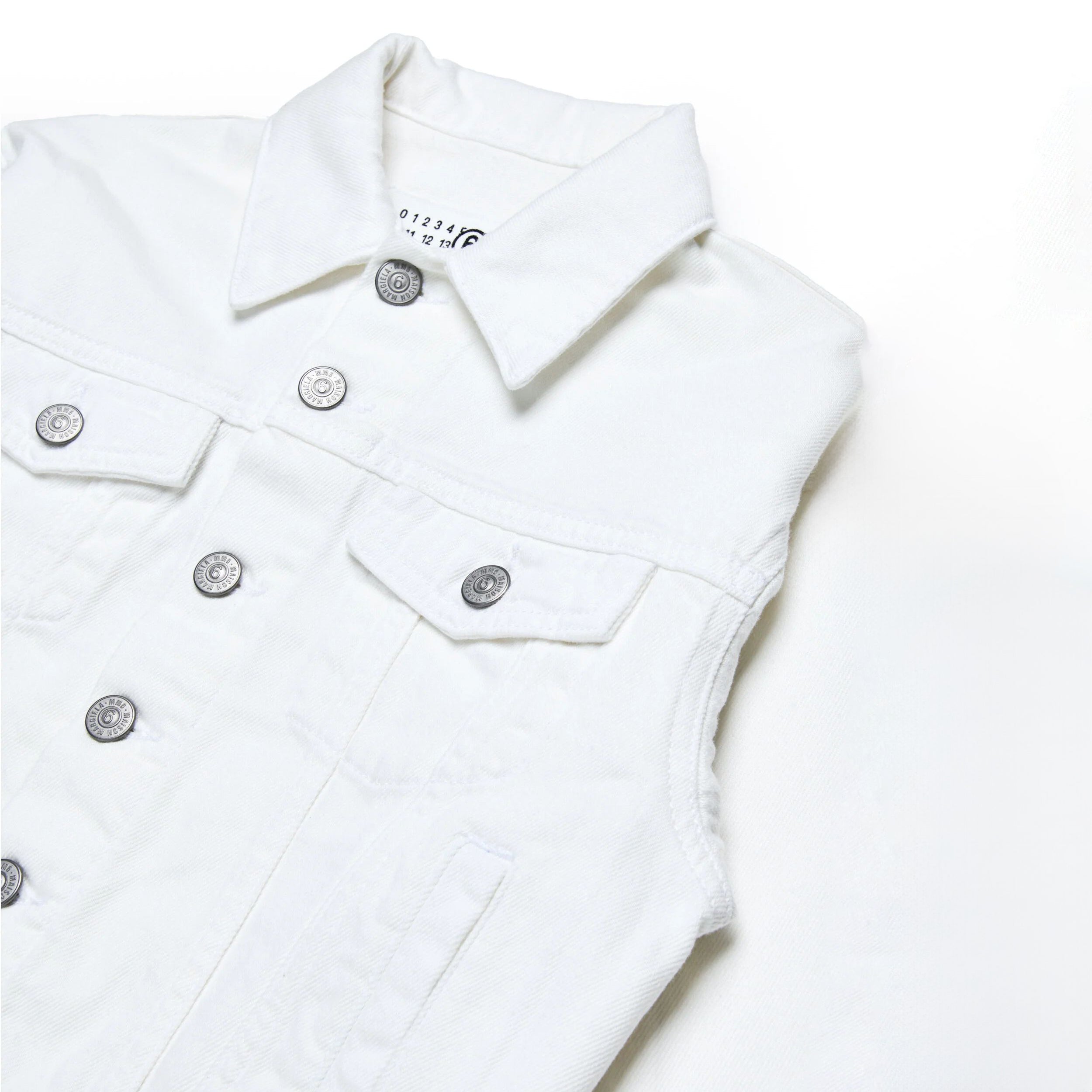 Boys & Girls White Denim Jacket