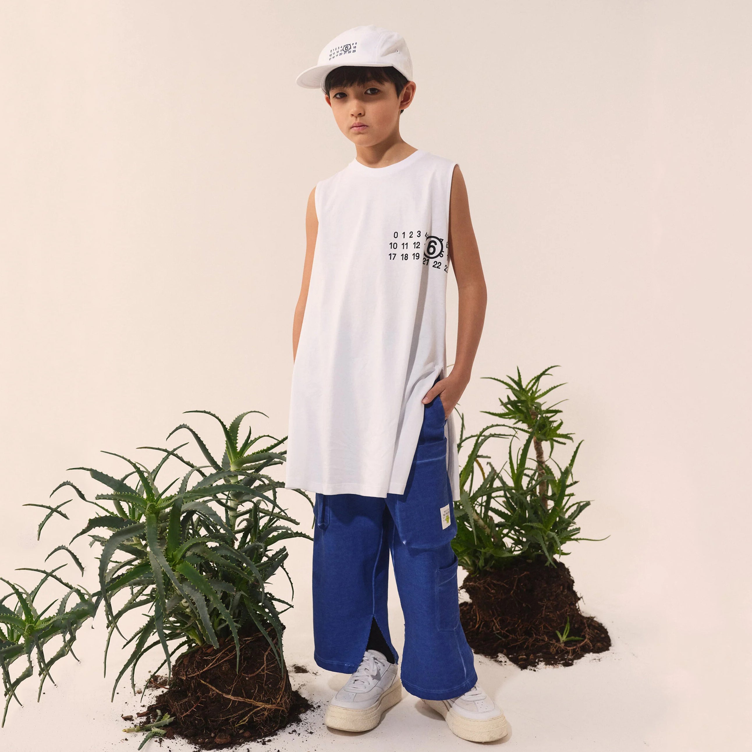 Boys & Girls White Logo Cotton Dress