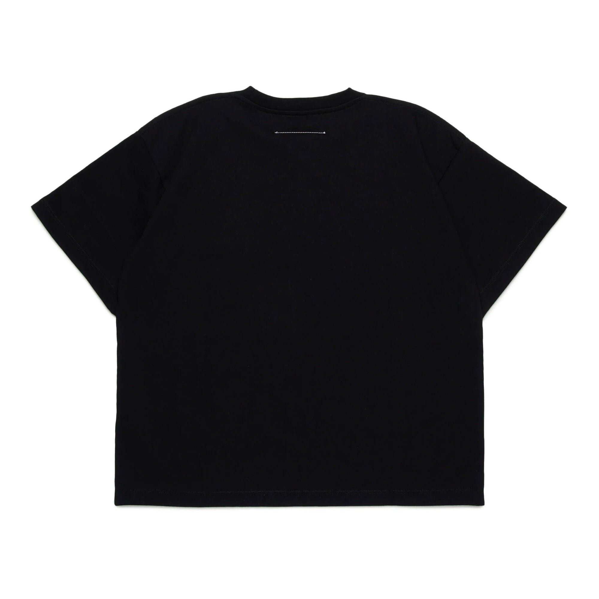 Girls Black Printed Cotton T-Shirt