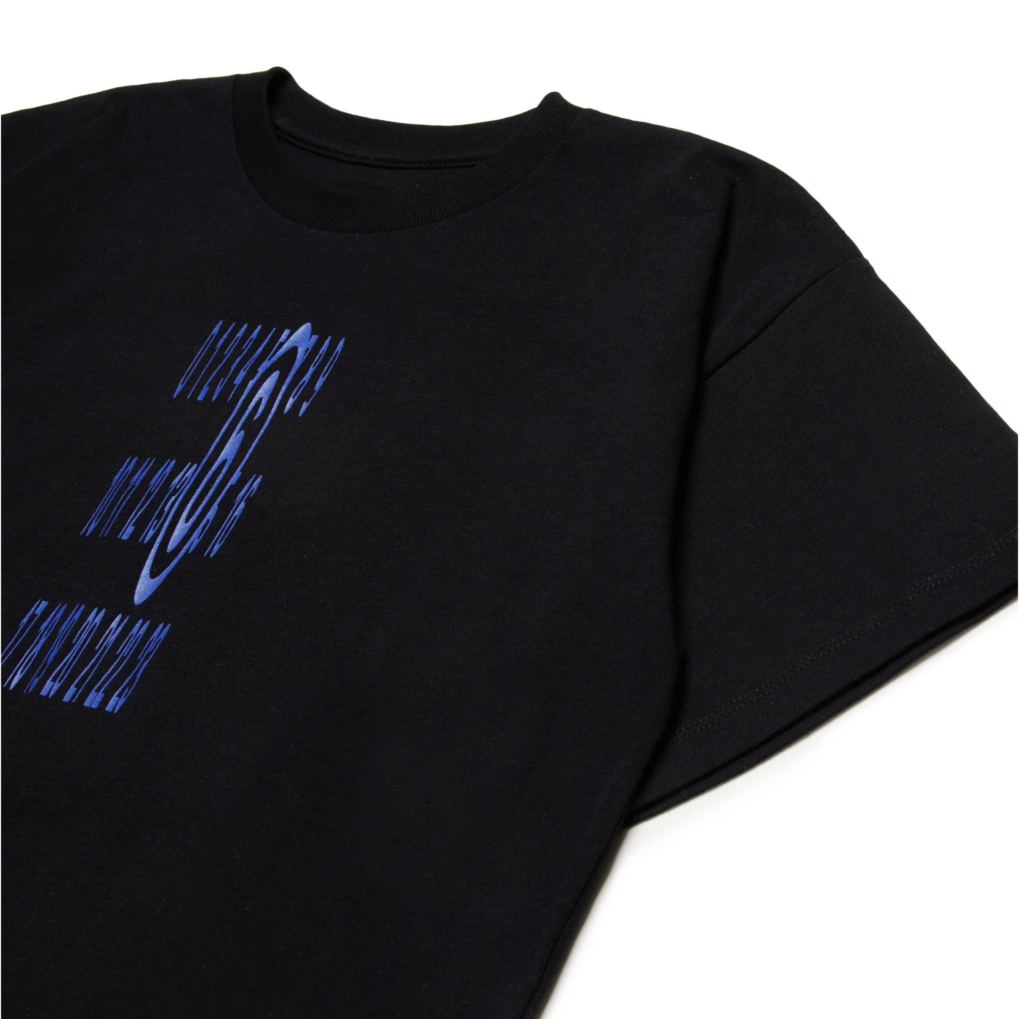 Girls Black Printed Cotton T-Shirt