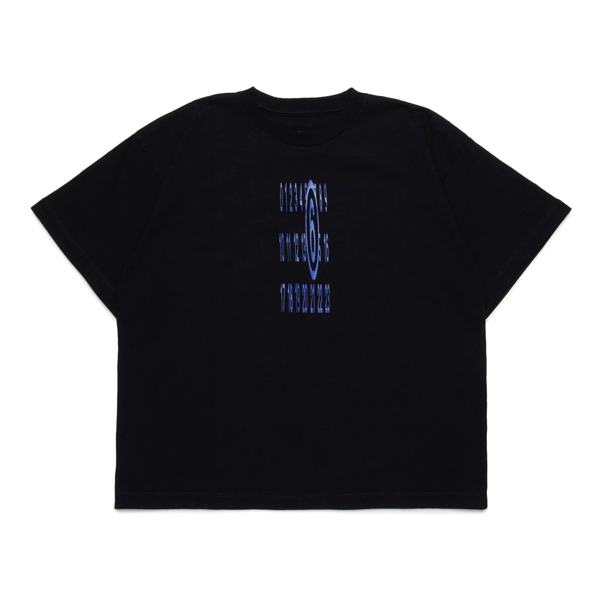 Girls Black Printed Cotton T-Shirt