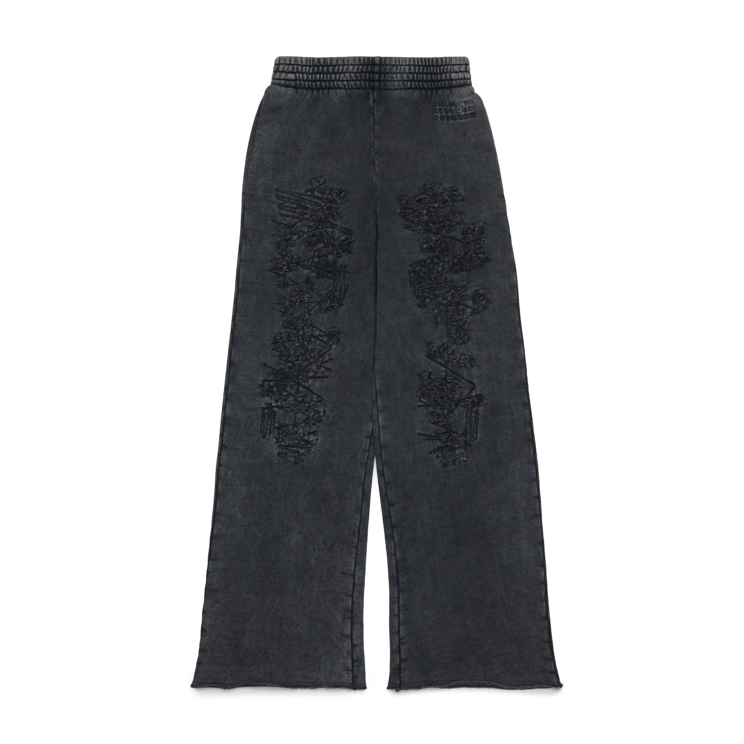 Boys & Girls Black Embroidered Trousers