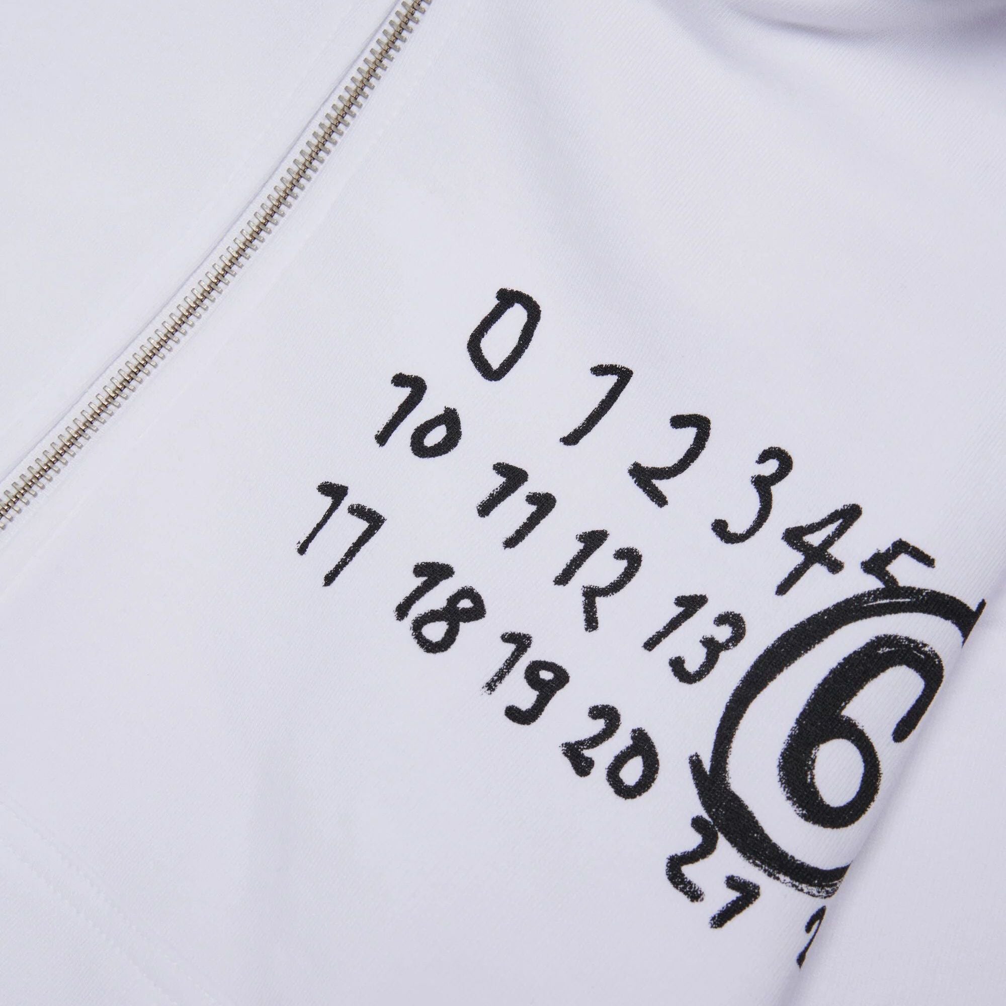 Boys & Girls White Logo Cotton Zip-Up Top