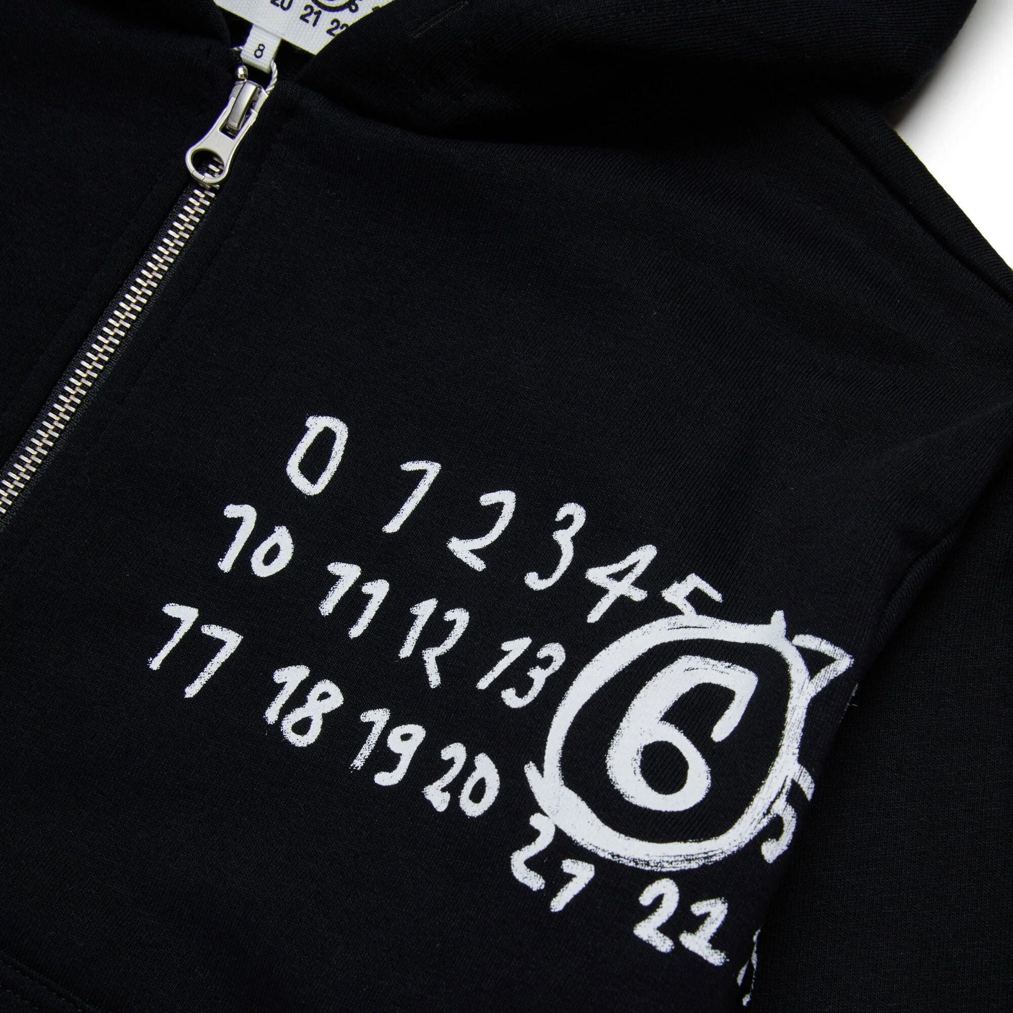 Boys & Girls Black Logo Cotton Zip-Up Top