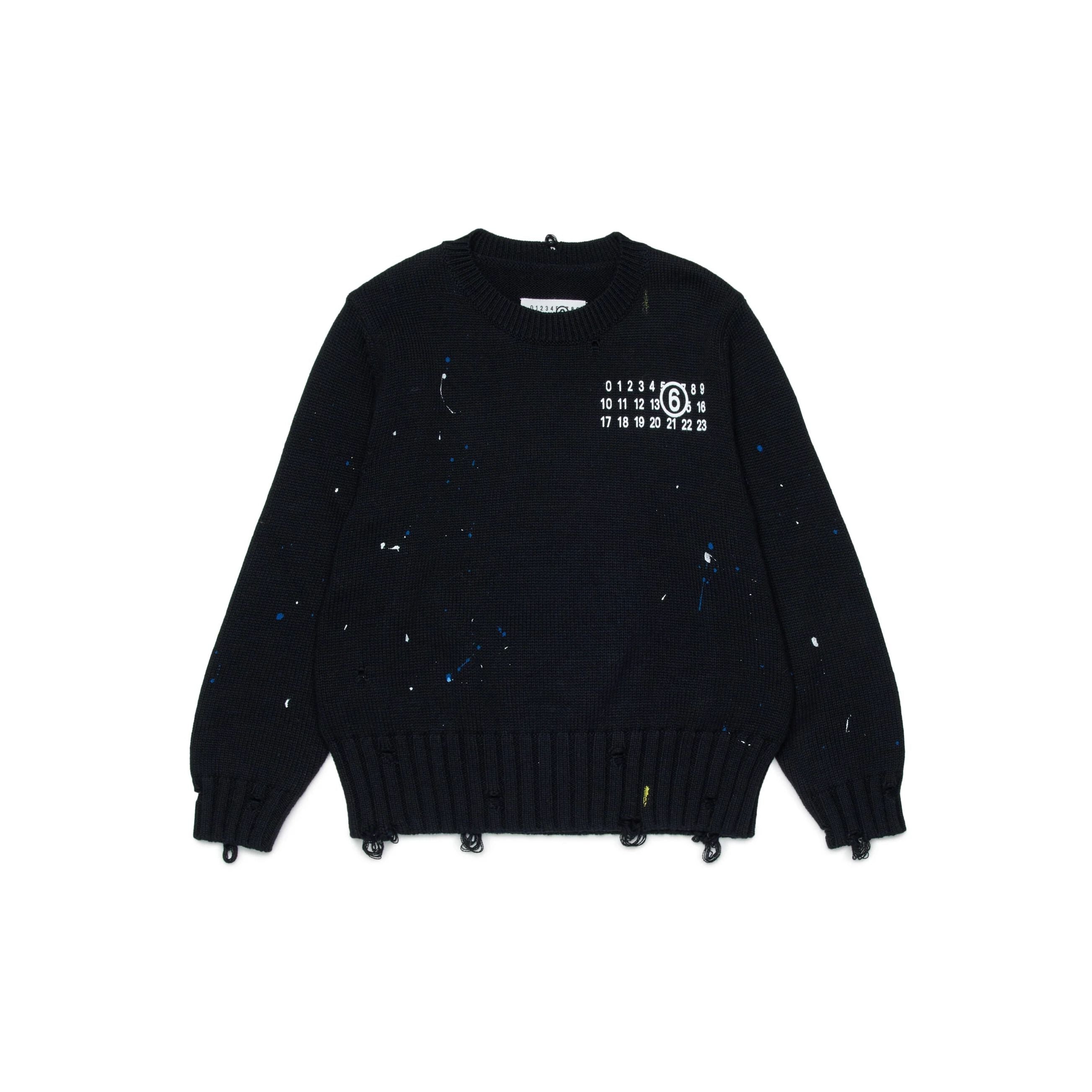 Boys & Girls Black Cotton Knit Sweater