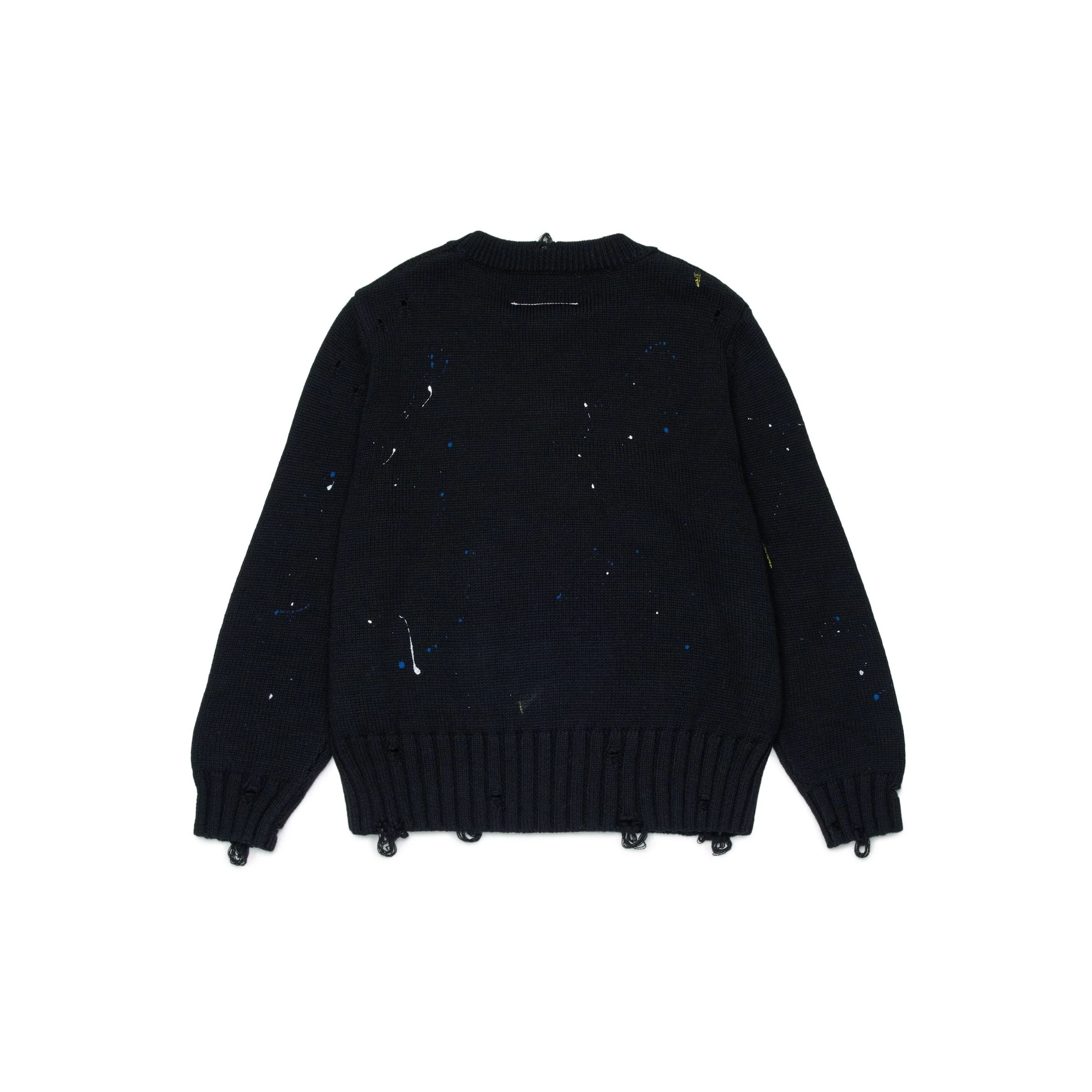 Boys & Girls Black Cotton Knit Sweater