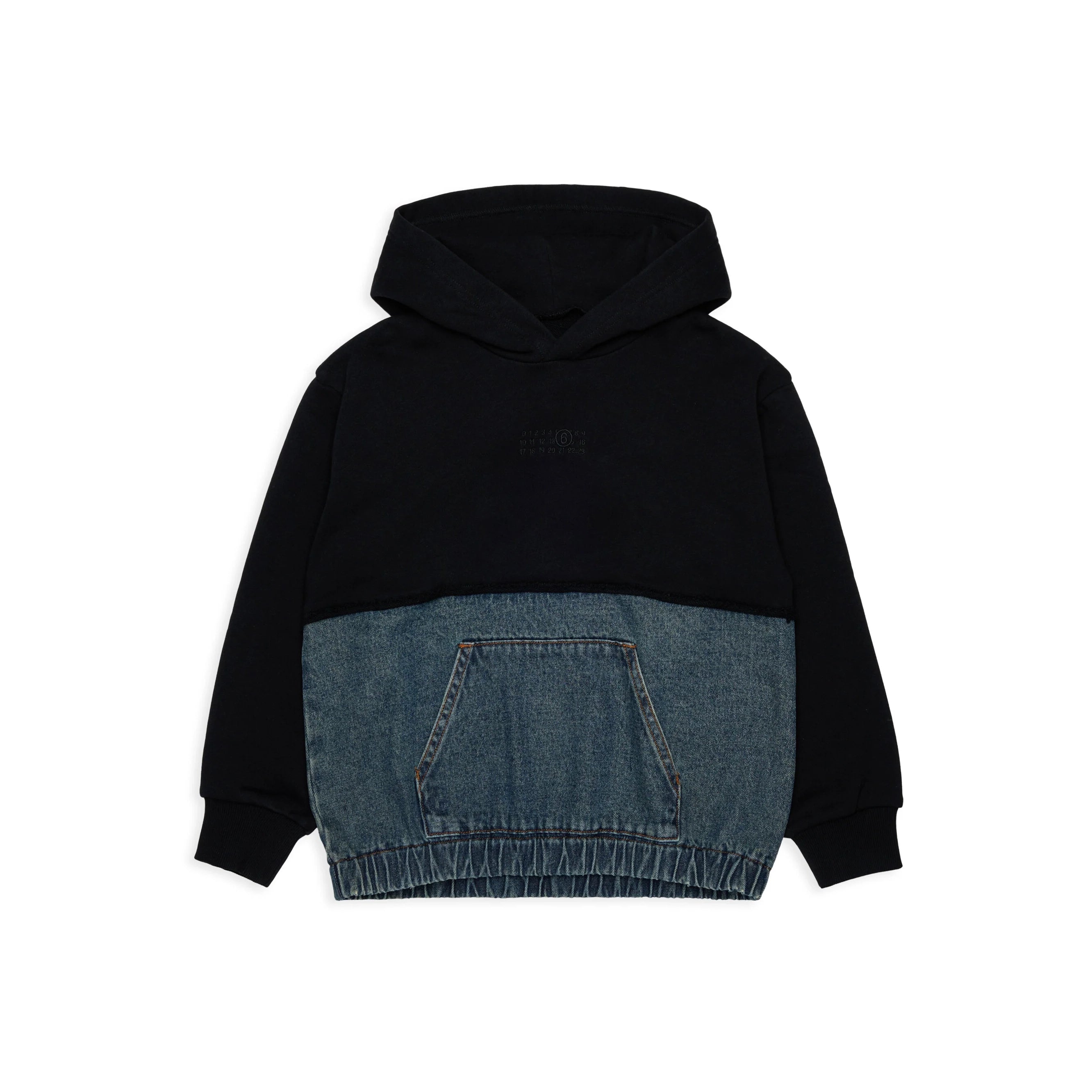 Boys & Girls Blue Denim Hooded Cotton Sweatshirt