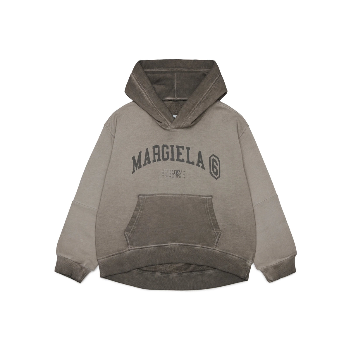 Boys & Girls Grey Brown Cotton Hooded Sweatshirt
