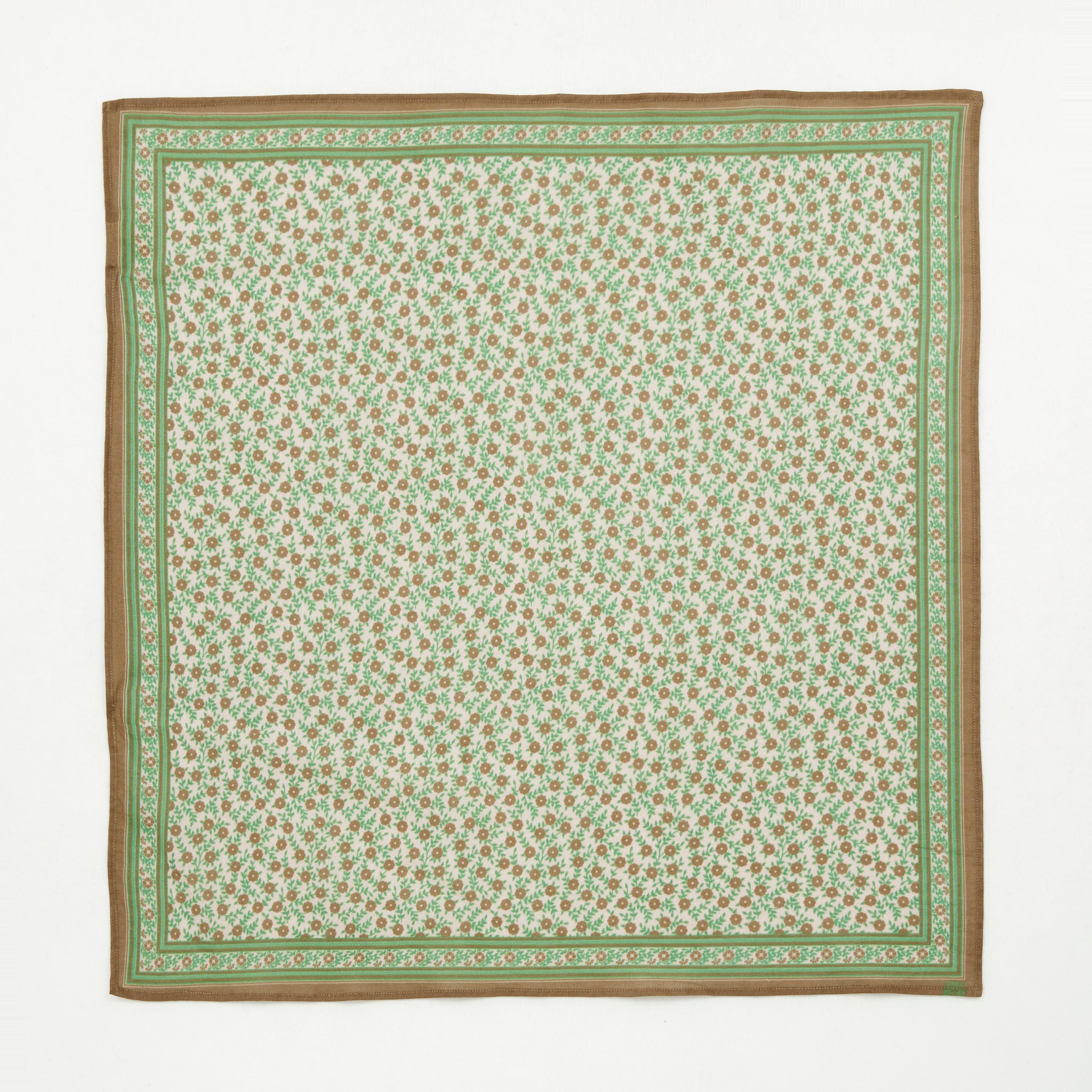 Girls Green Floral Cotton Scarf