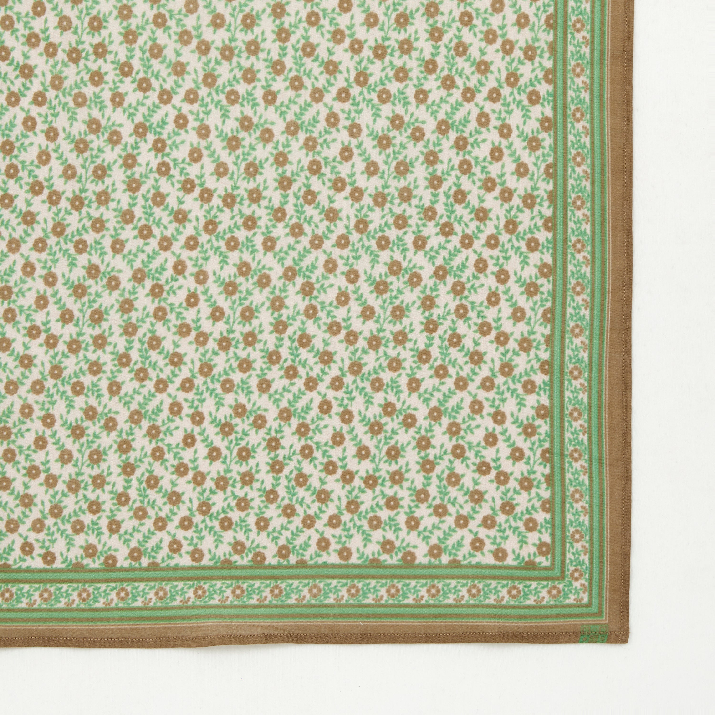 Girls Green Floral Cotton Scarf