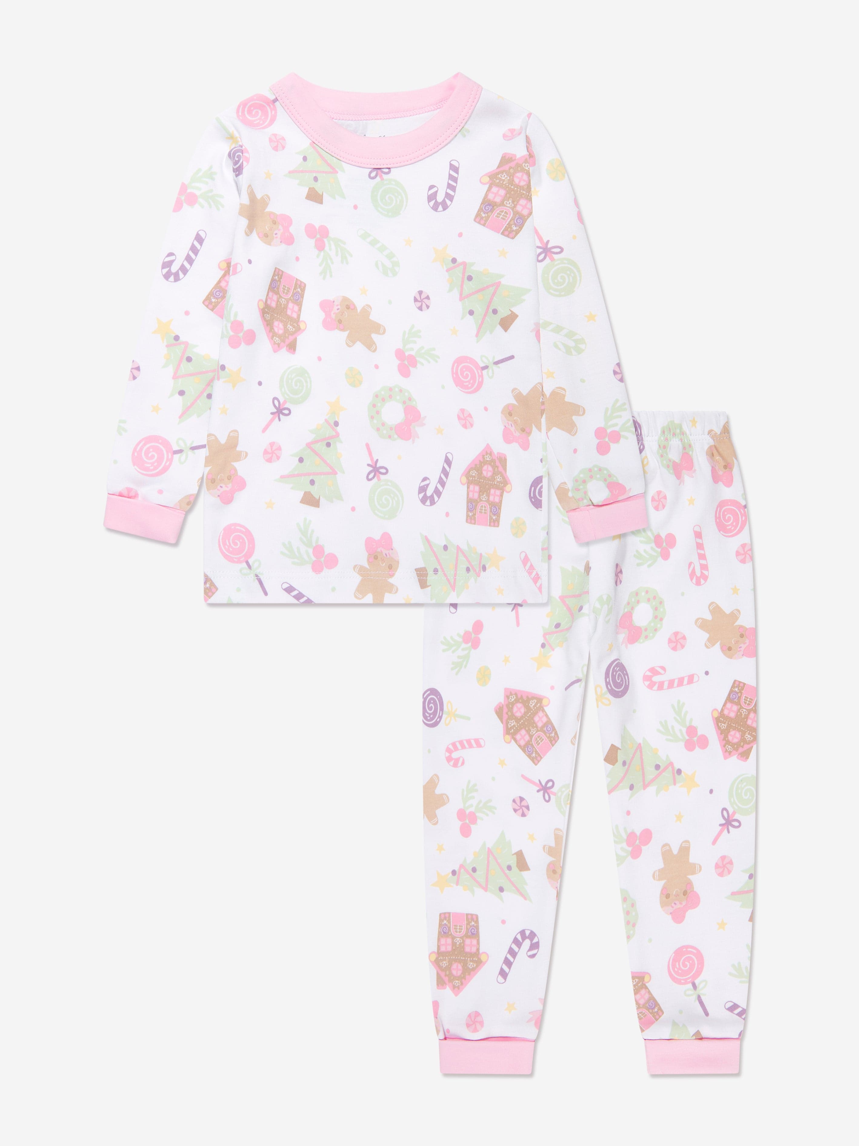 Magnolia Baby Girls Sweet Gingerbread Long Pyjamas in Pink