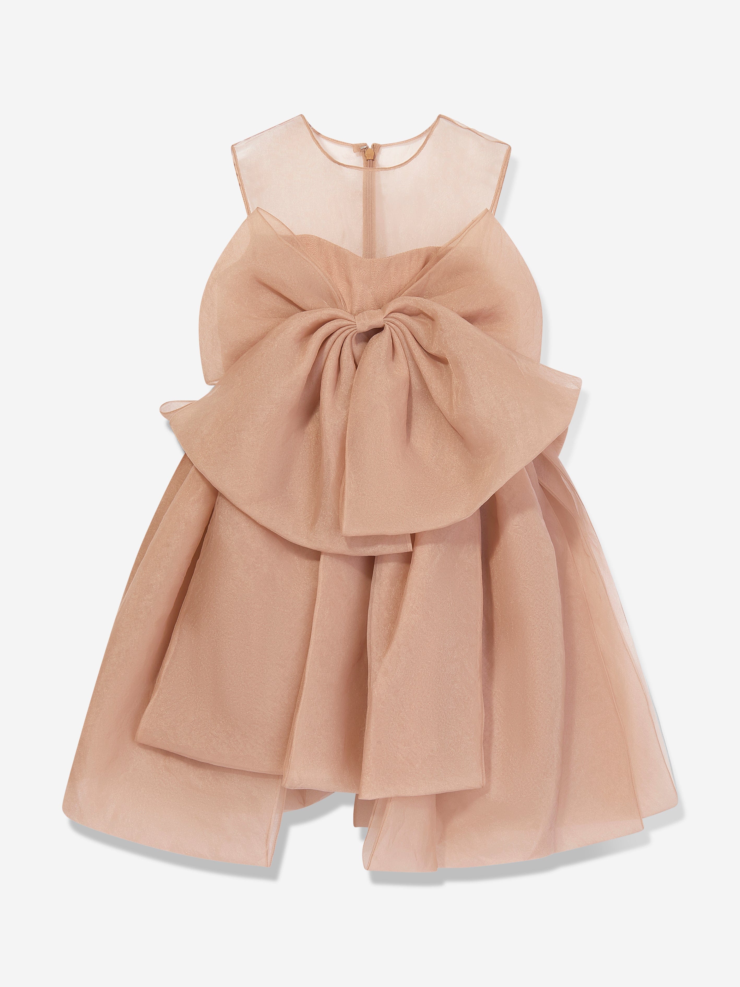 Girls Linette Ruffle Bow Dress in Pink