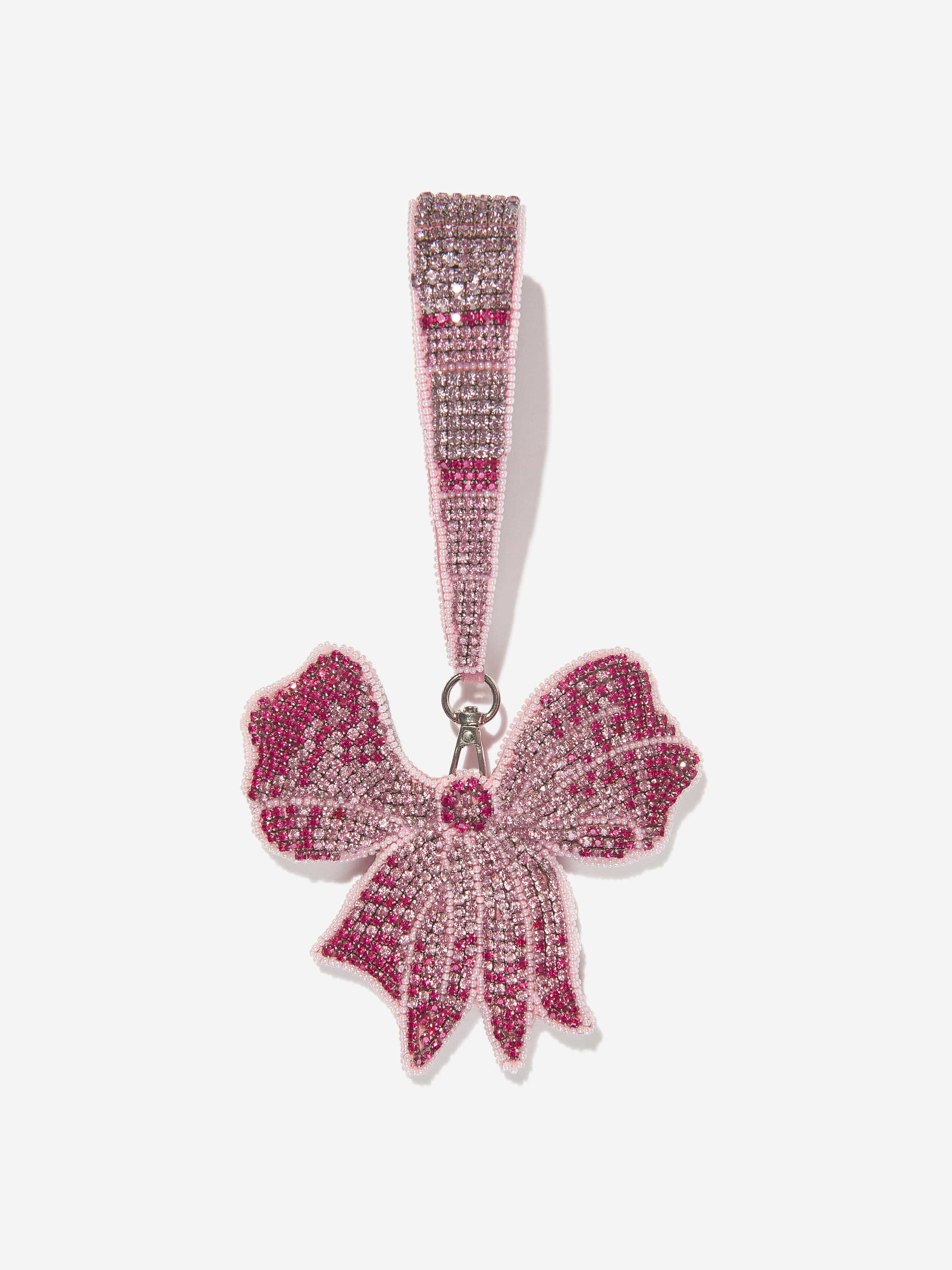 Girls Crystal Embellished Bow Bag in Silver
