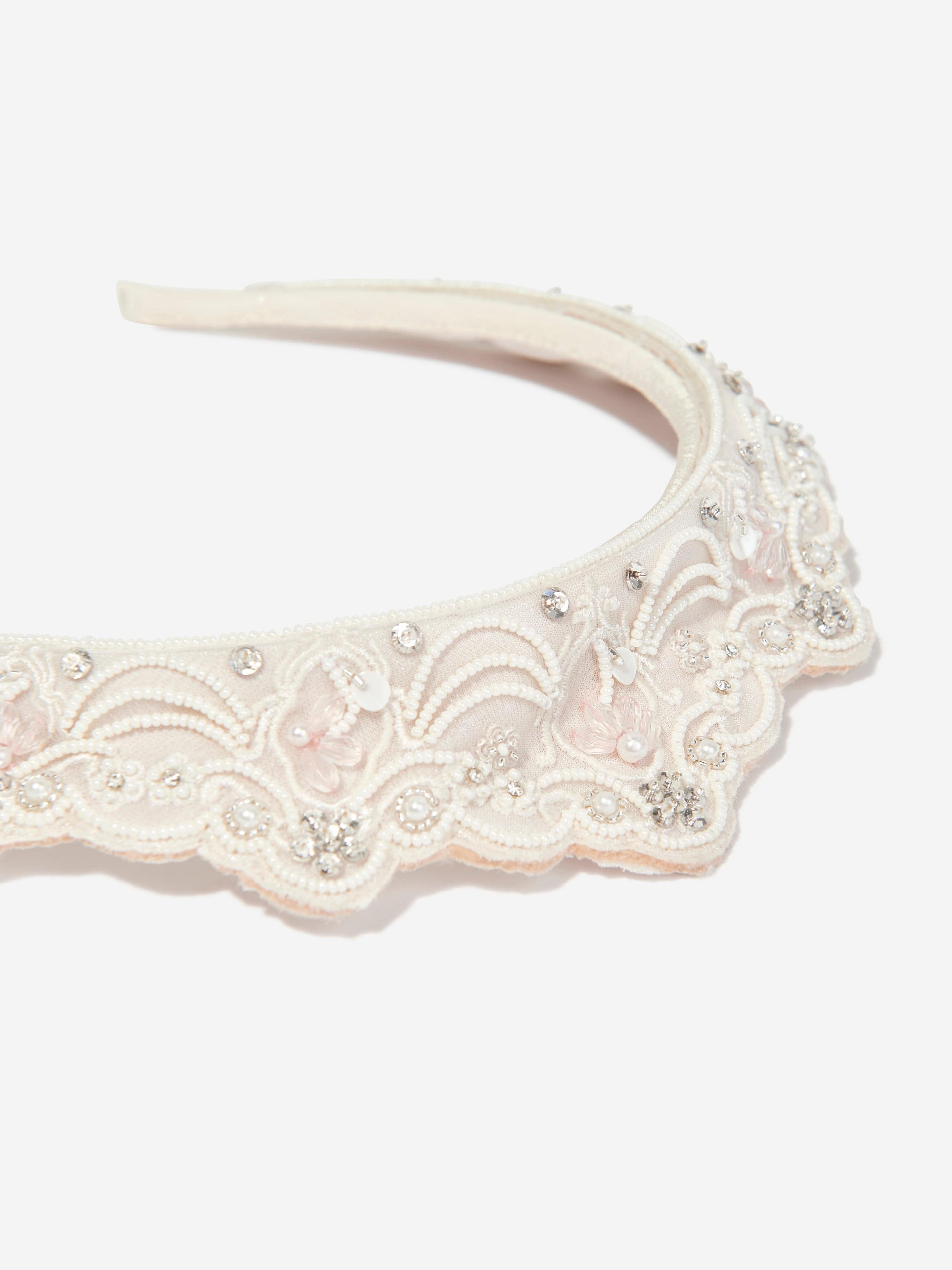 Girls Princess Headband in Ivory