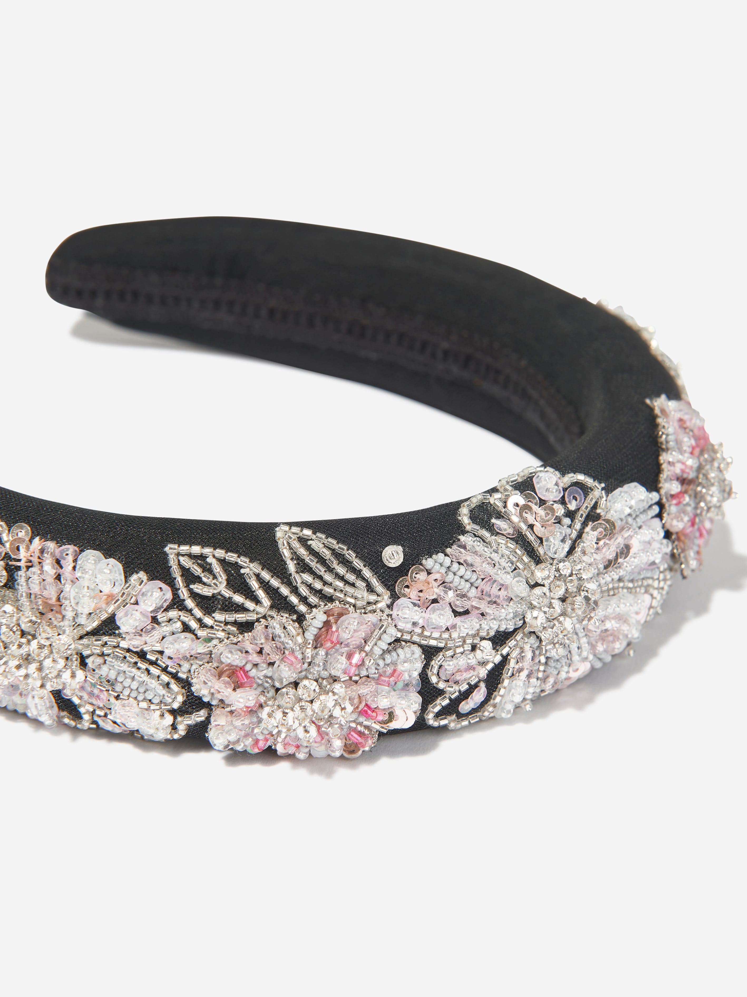 Girls Embellished Headband in Black
