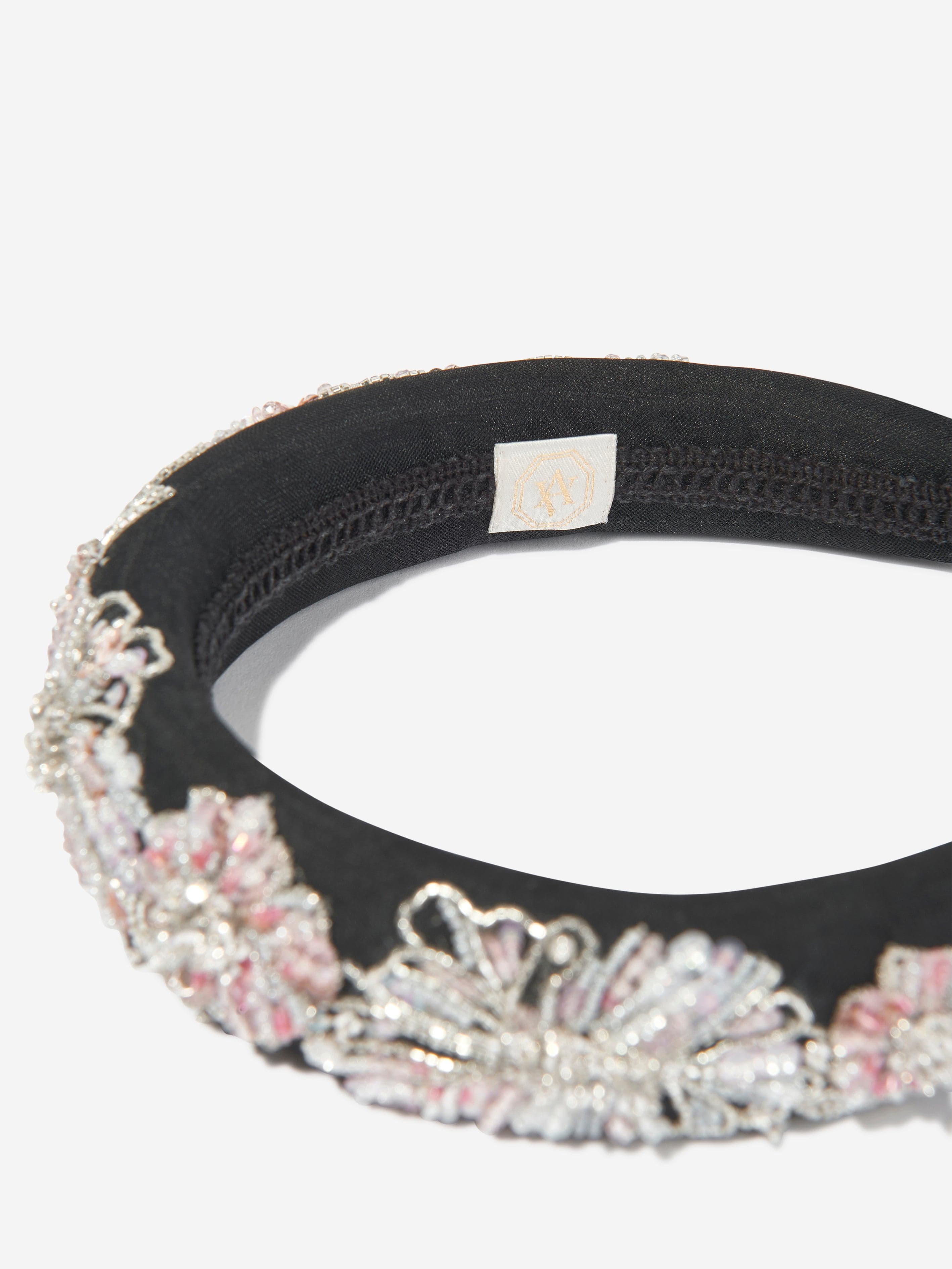 Girls Embellished Headband in Black