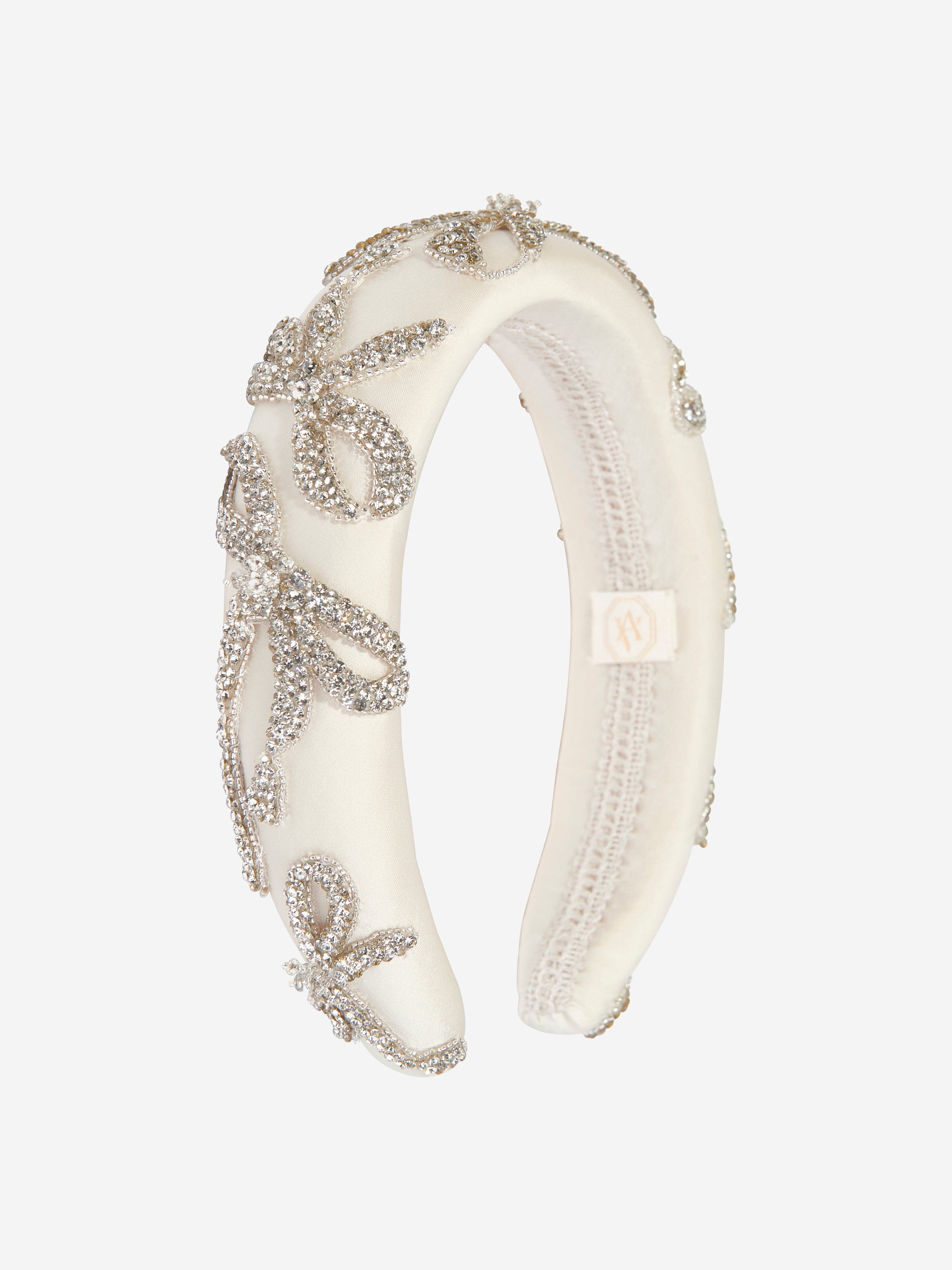 Girls Embellished Headband in Ivory