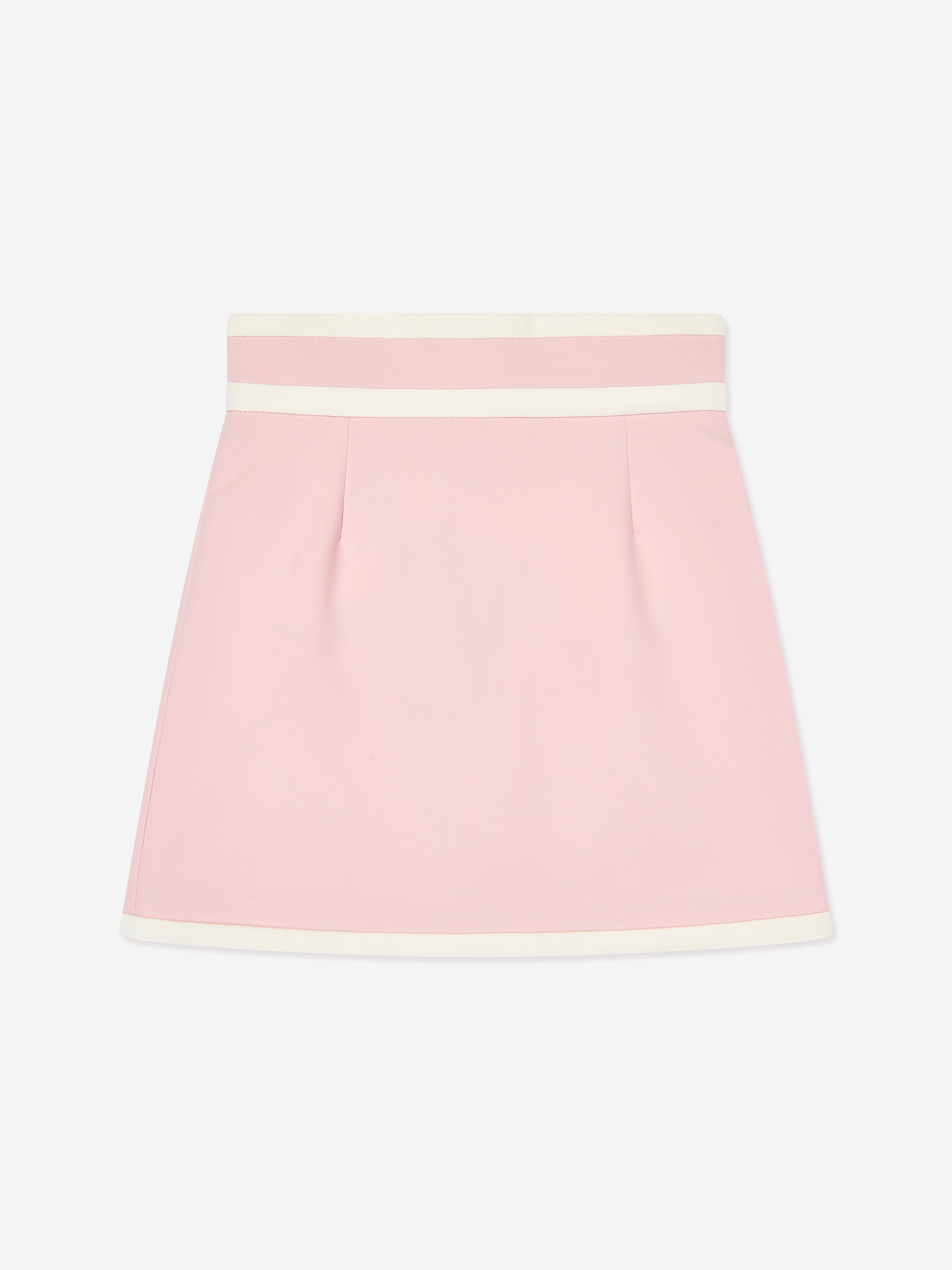 Mama Luma Girls Contrast Stitch Skirt in Pink