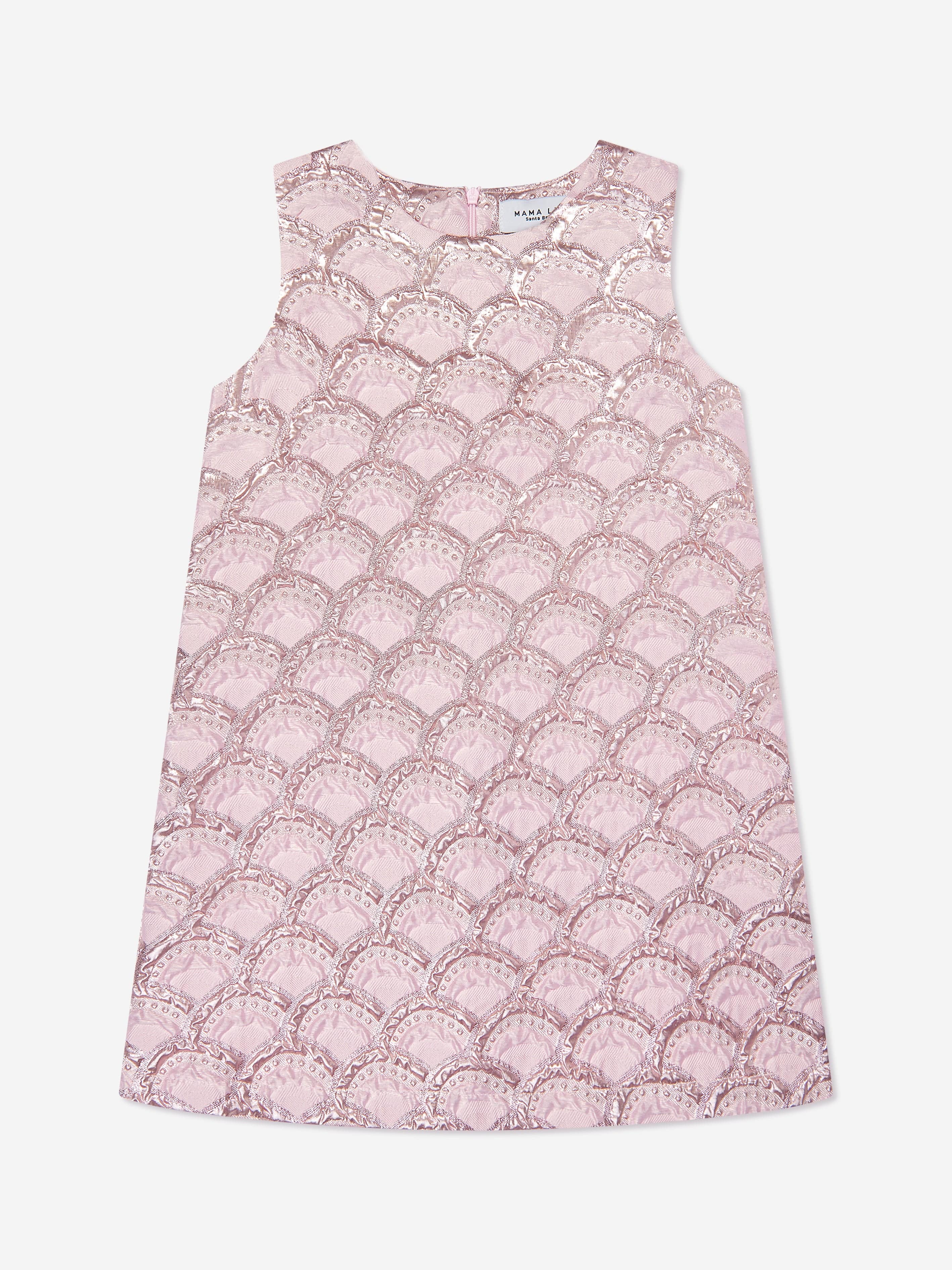 Mama Luma Girls Jacquard Half Moon Dress in Pink