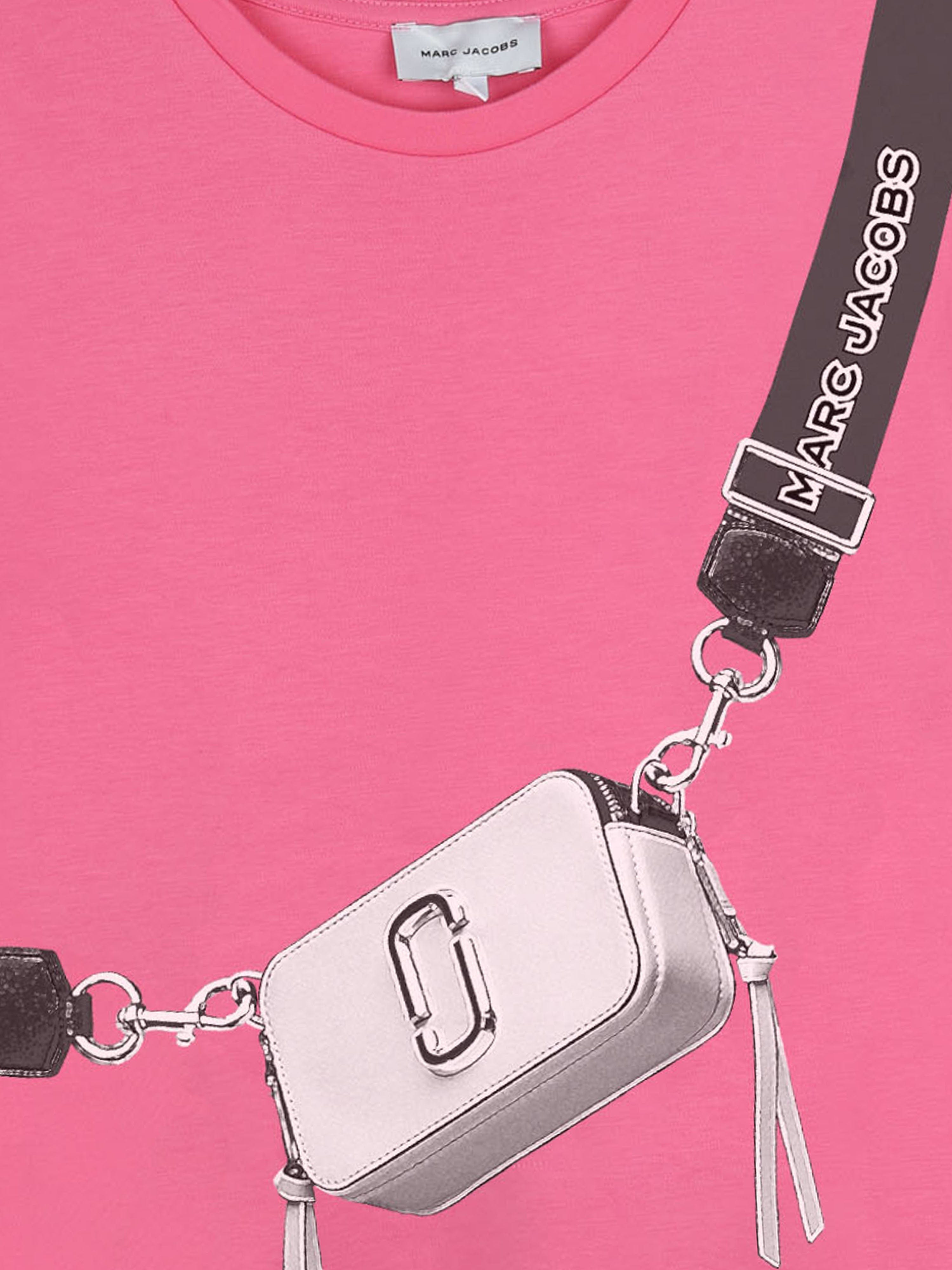 MARC JACOBS Girls Snapshot Bag T-Shirt Dress in Pink