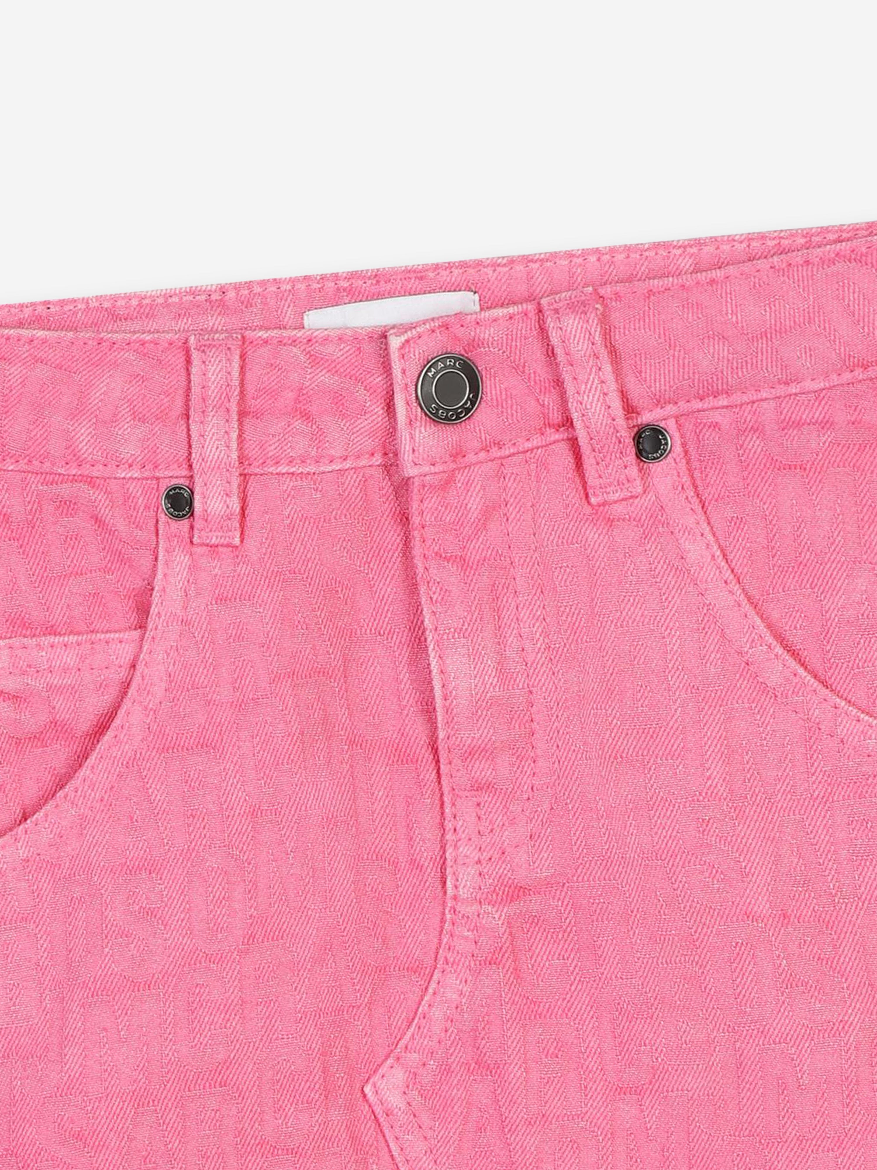 MARC JACOBS Girls Jacquard Logo Skirt in Pink