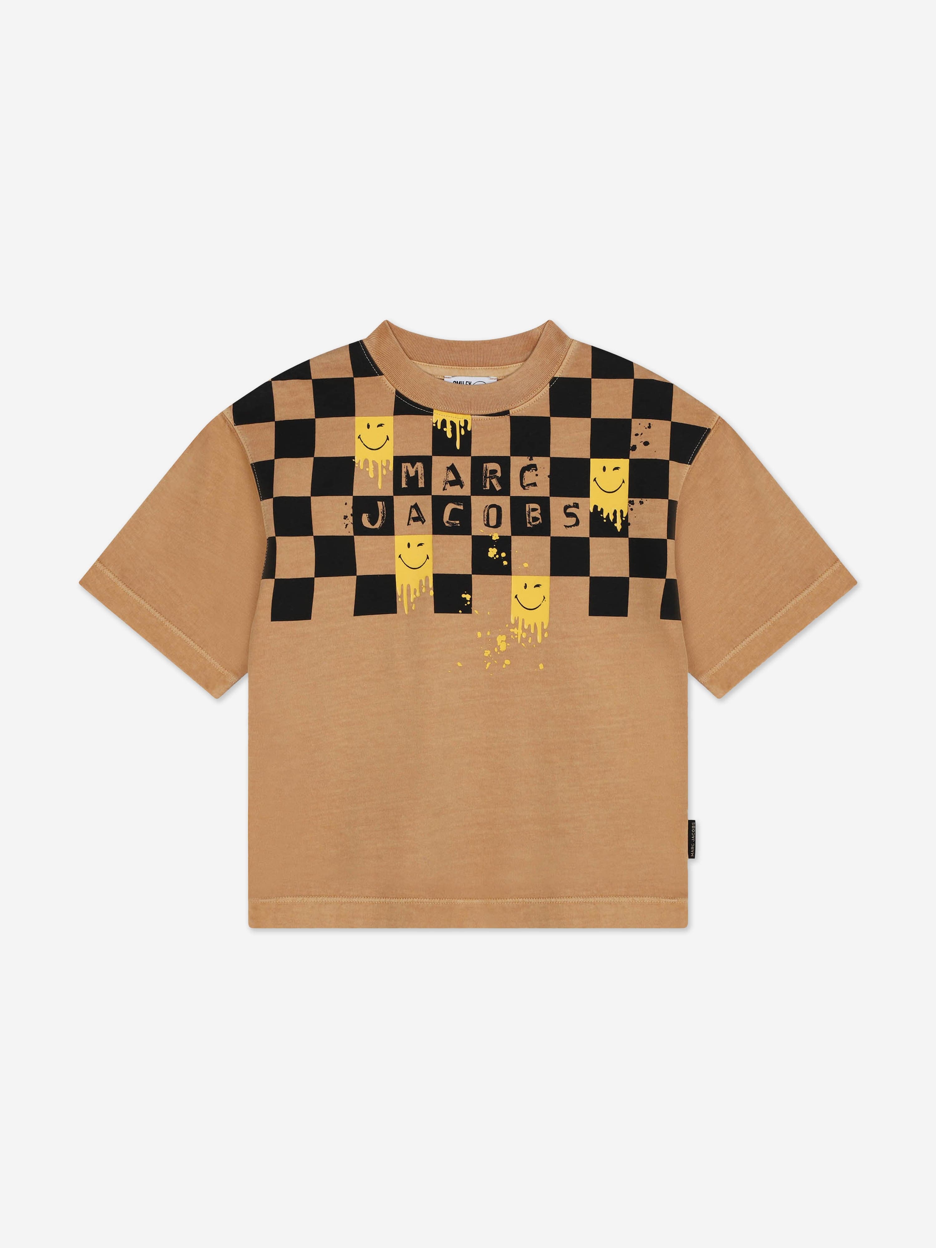 MARC JACOBS Kids Smiley World T-Shirt in Brown