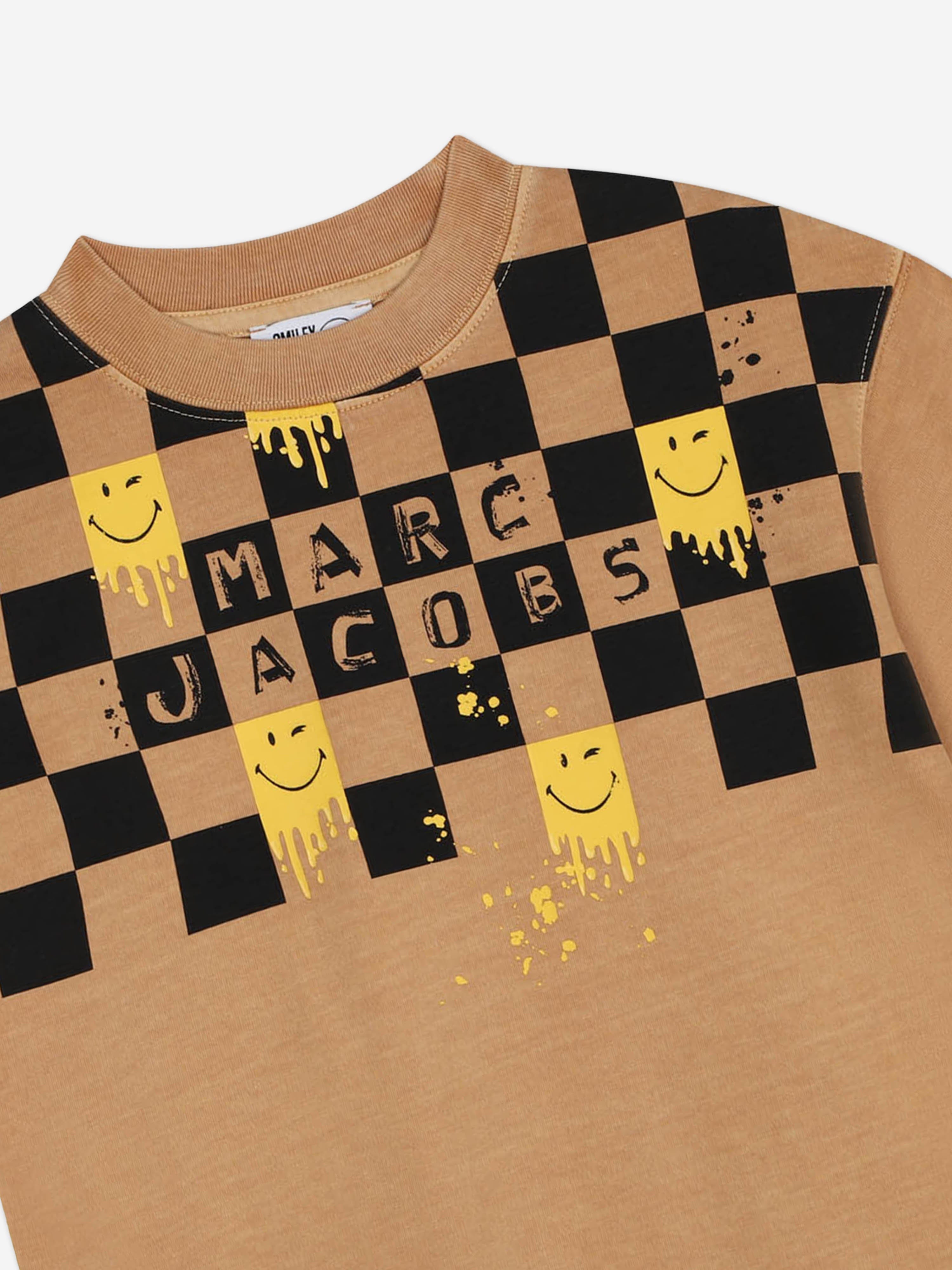 MARC JACOBS Kids Smiley World T-Shirt in Brown