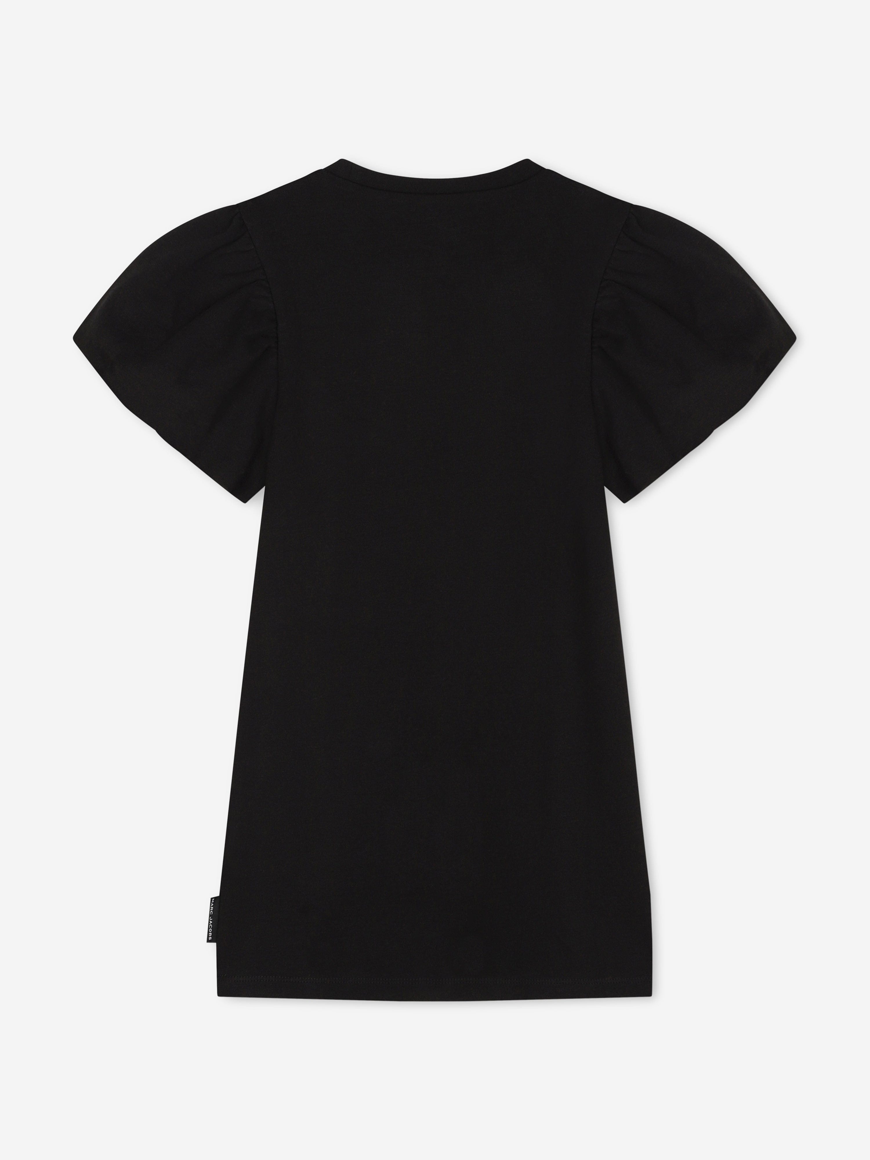MARC JACOBS Girls Puff Sleeve Dress in Black