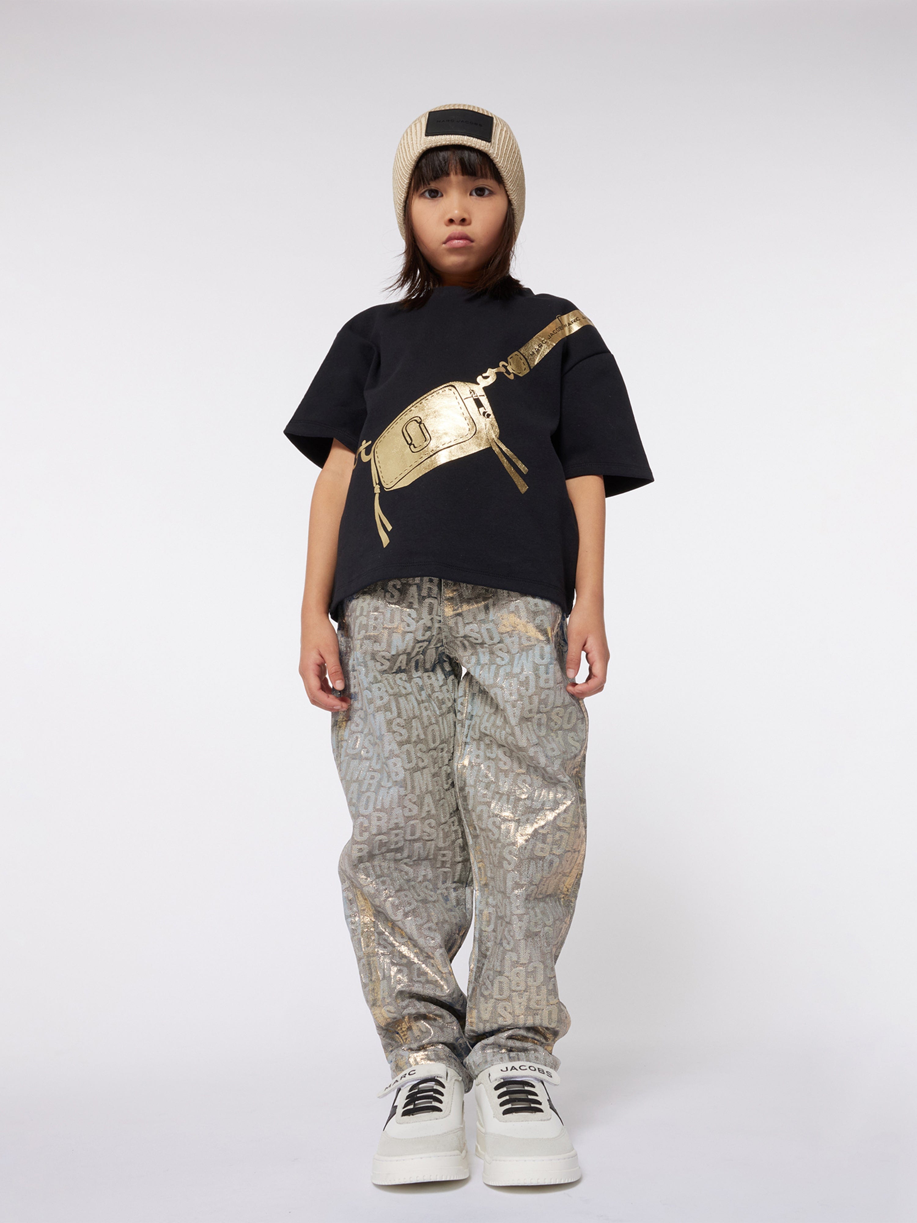 MARC JACOBS Girls Snapshot Bag Print T-Shirt in Black