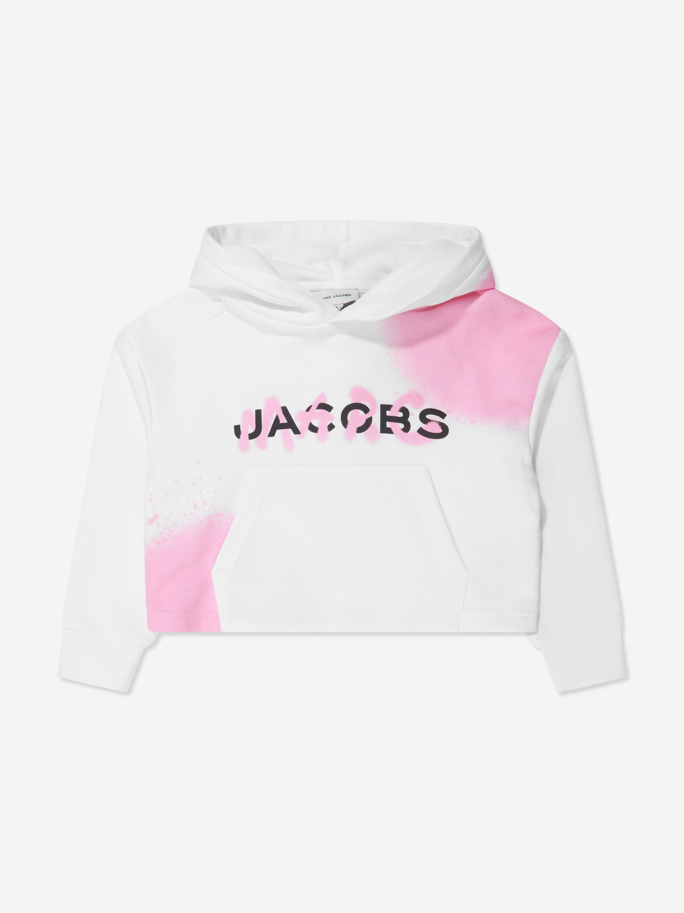 MARC JACOBS Girls Spray Spots Cropped Hoodie in White