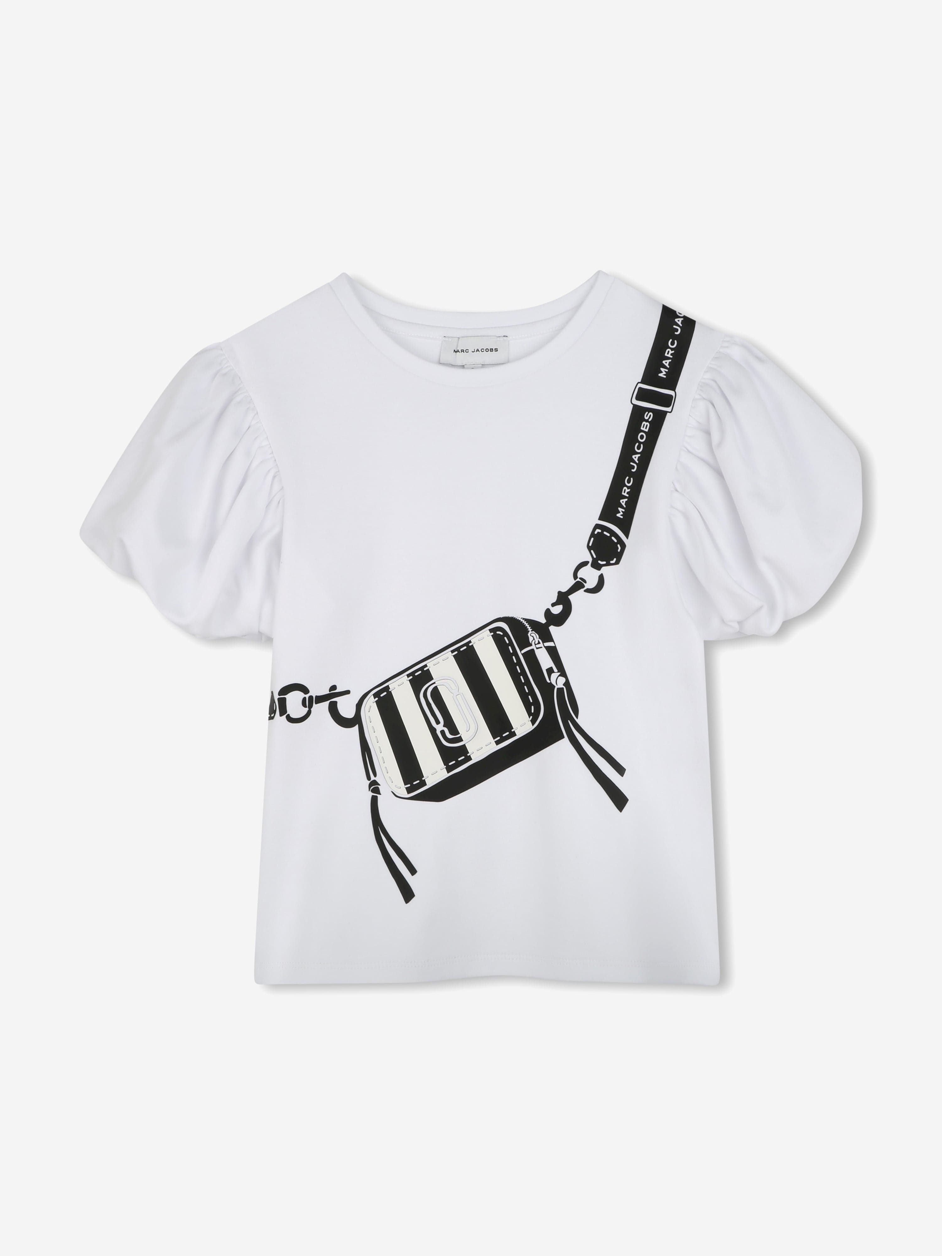 Girls Snapshot Bag Print T-Shirt in White
