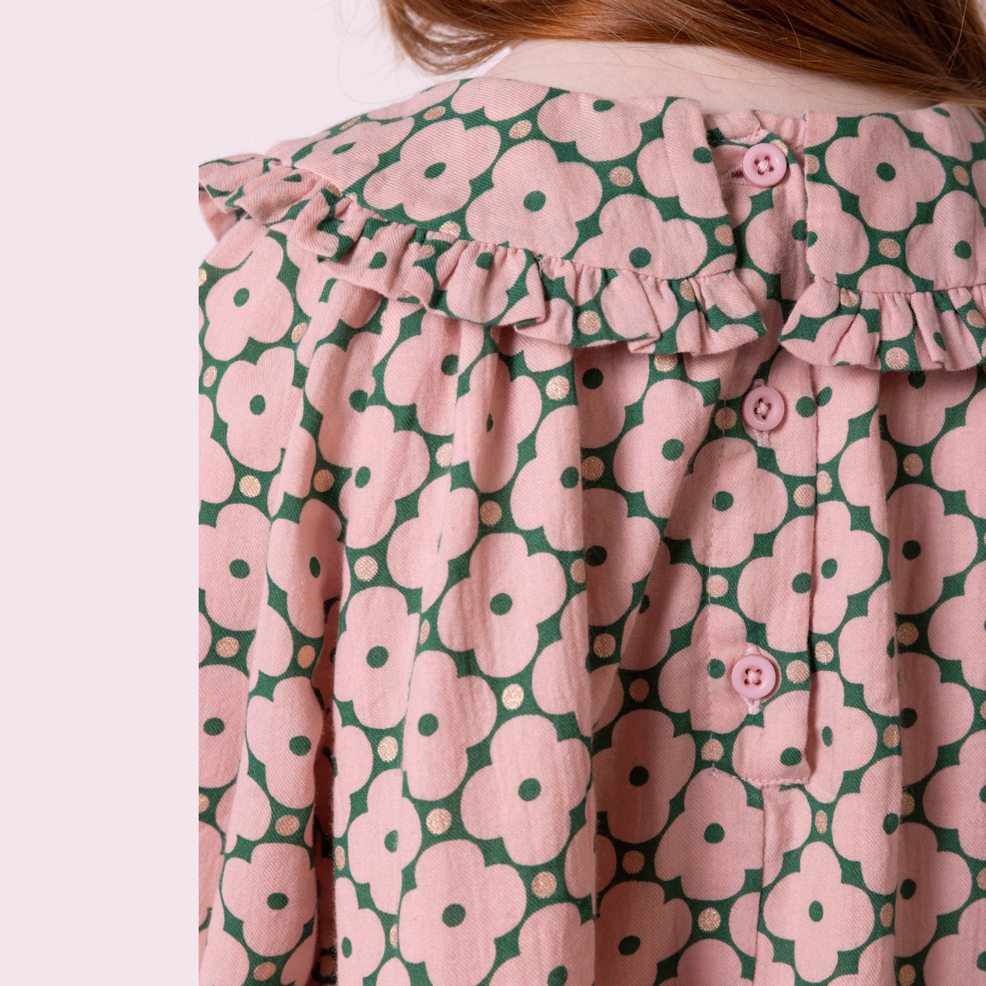 Girls Pink Flower Cotton Dress