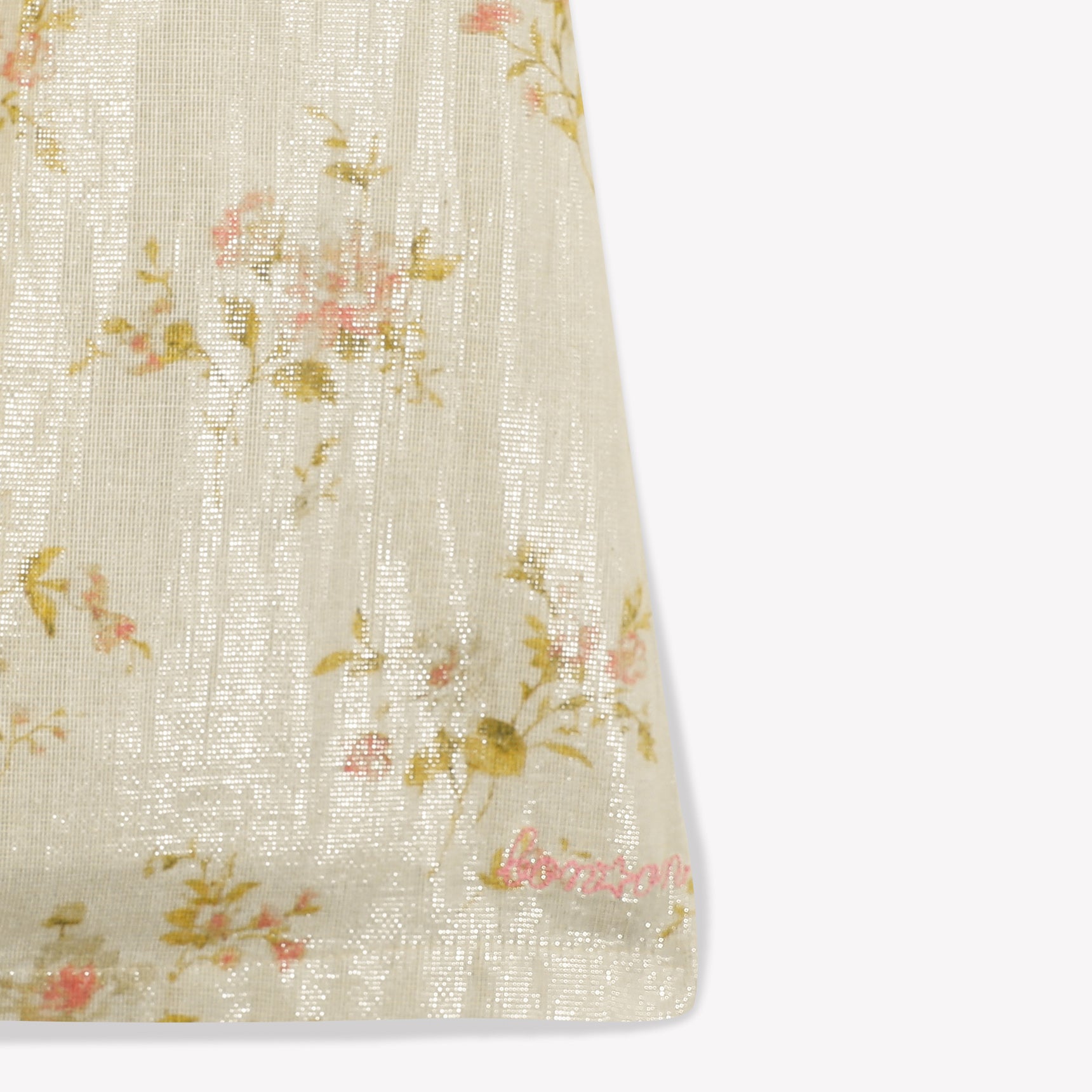 Girls Champagne Printed Cotton Dress
