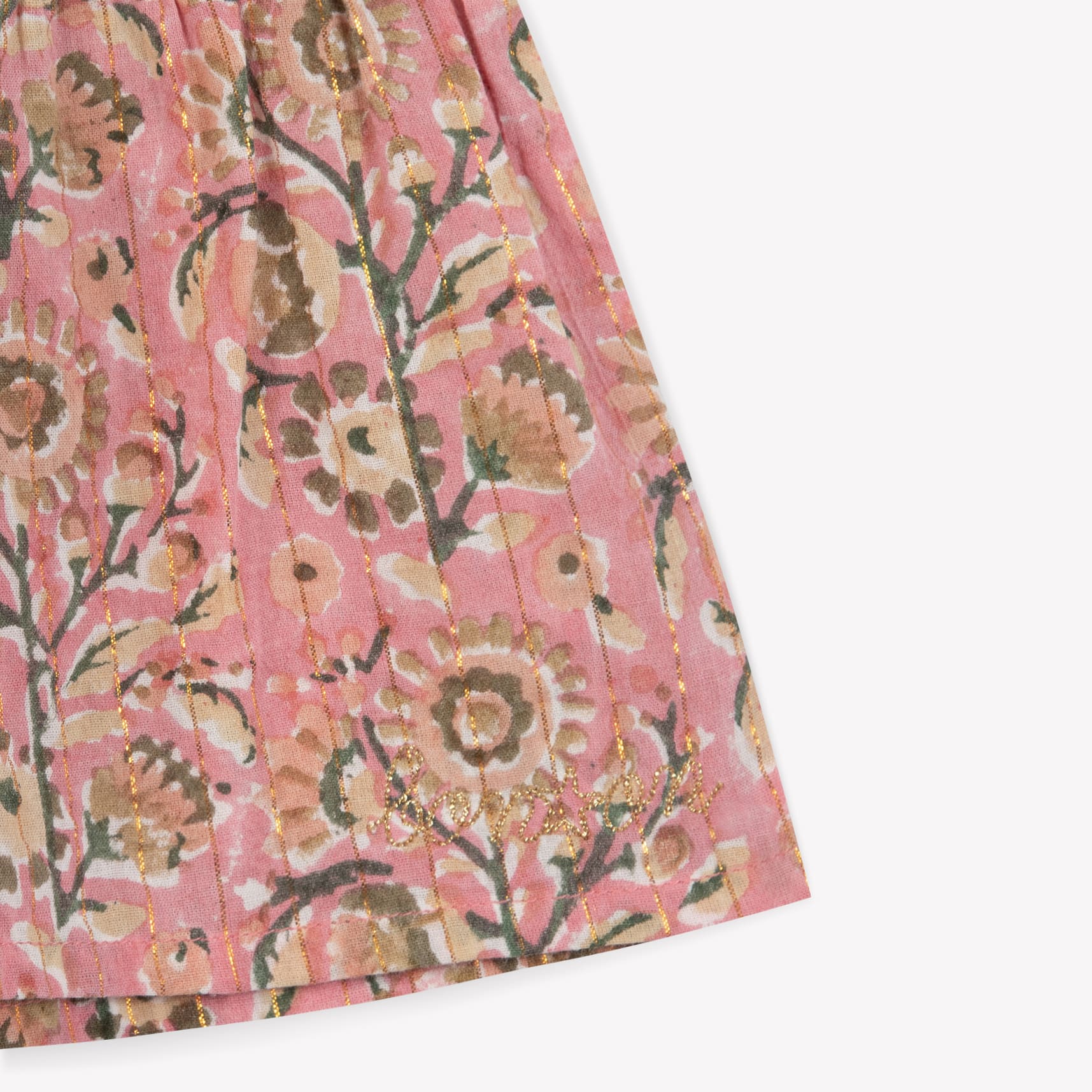 Girls Pink Flowers Cotton Starp Top