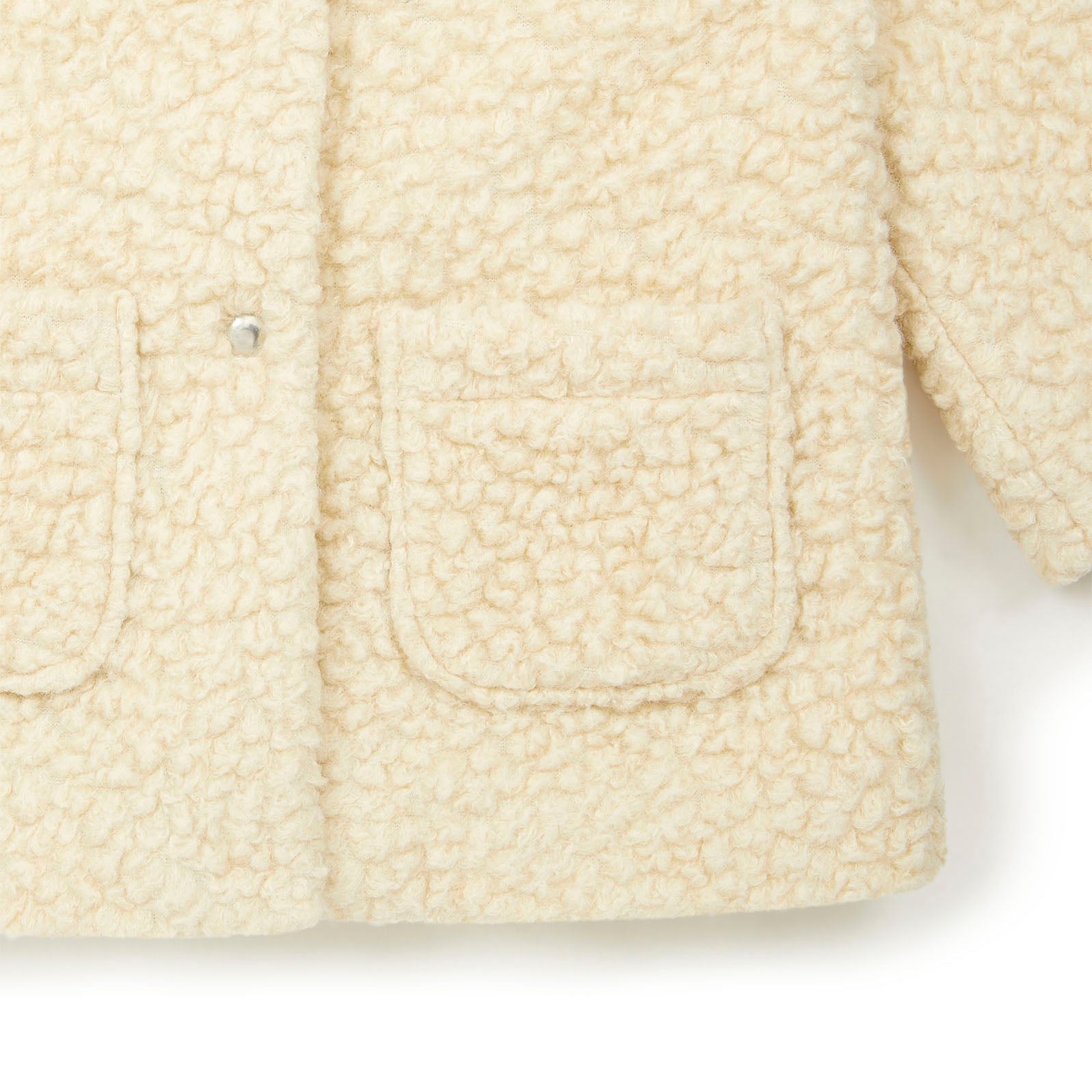 Girls White Wool Coat